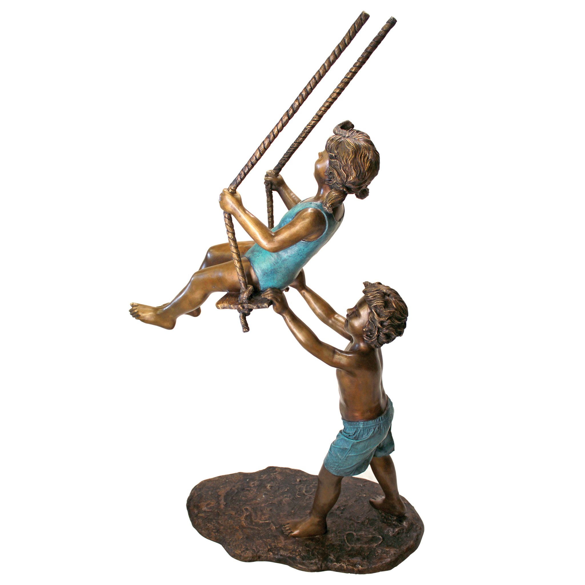 Toscano - Swinging Children Solid Garden Statue