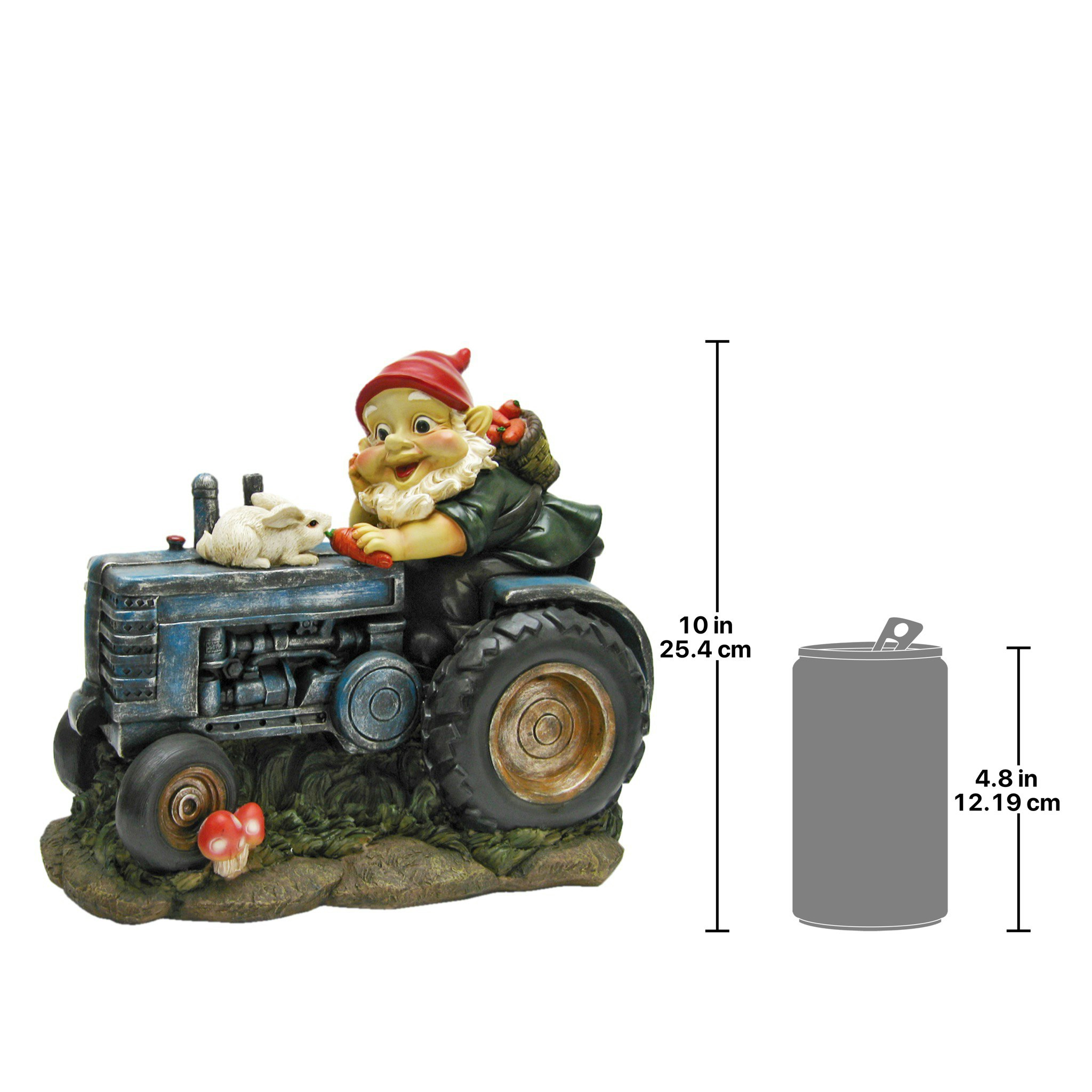 Toscano - Bunny on Board the Tractor Garden Gnome Statue