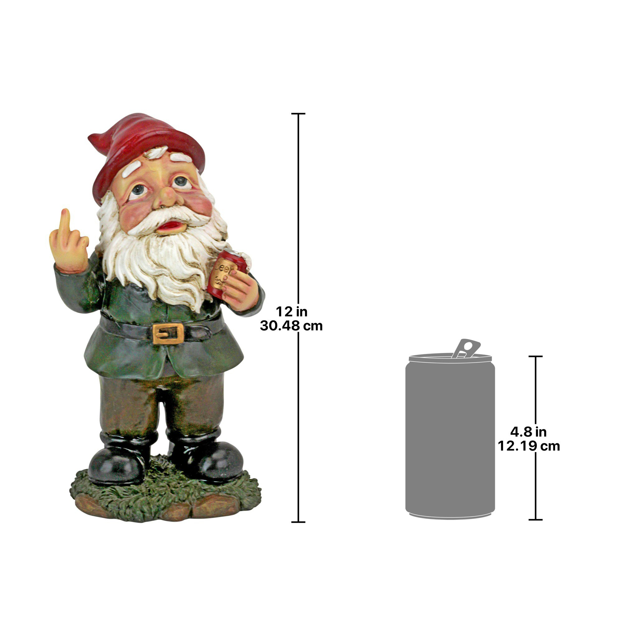 Toscano - Foul Finger Tipsy Tim Beer Garden Gnome Statue