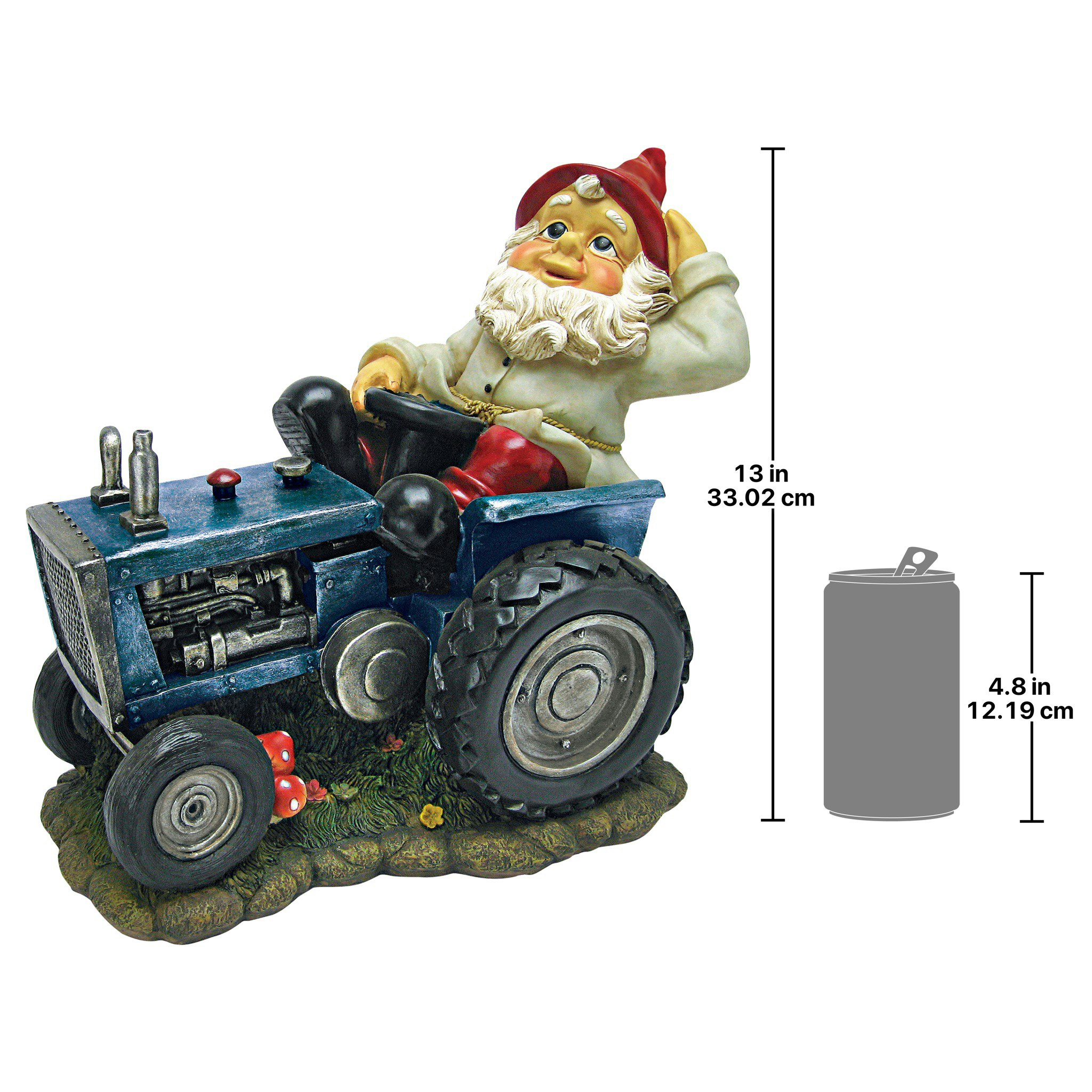 Toscano - Plowing Pete on His Tractor Garden Gnome Statue