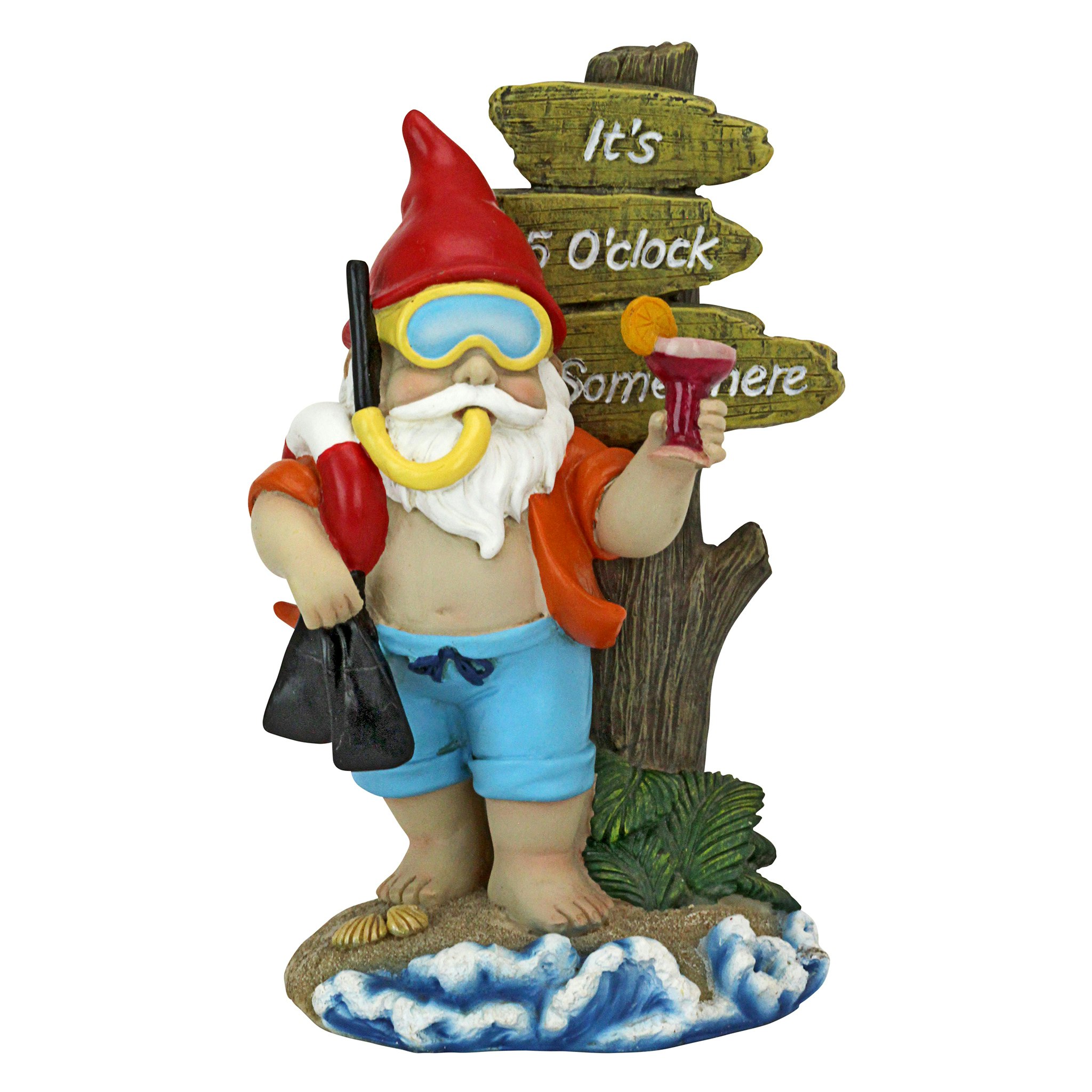 Toscano - Happy Hour Tropical Garden Gnome Statue