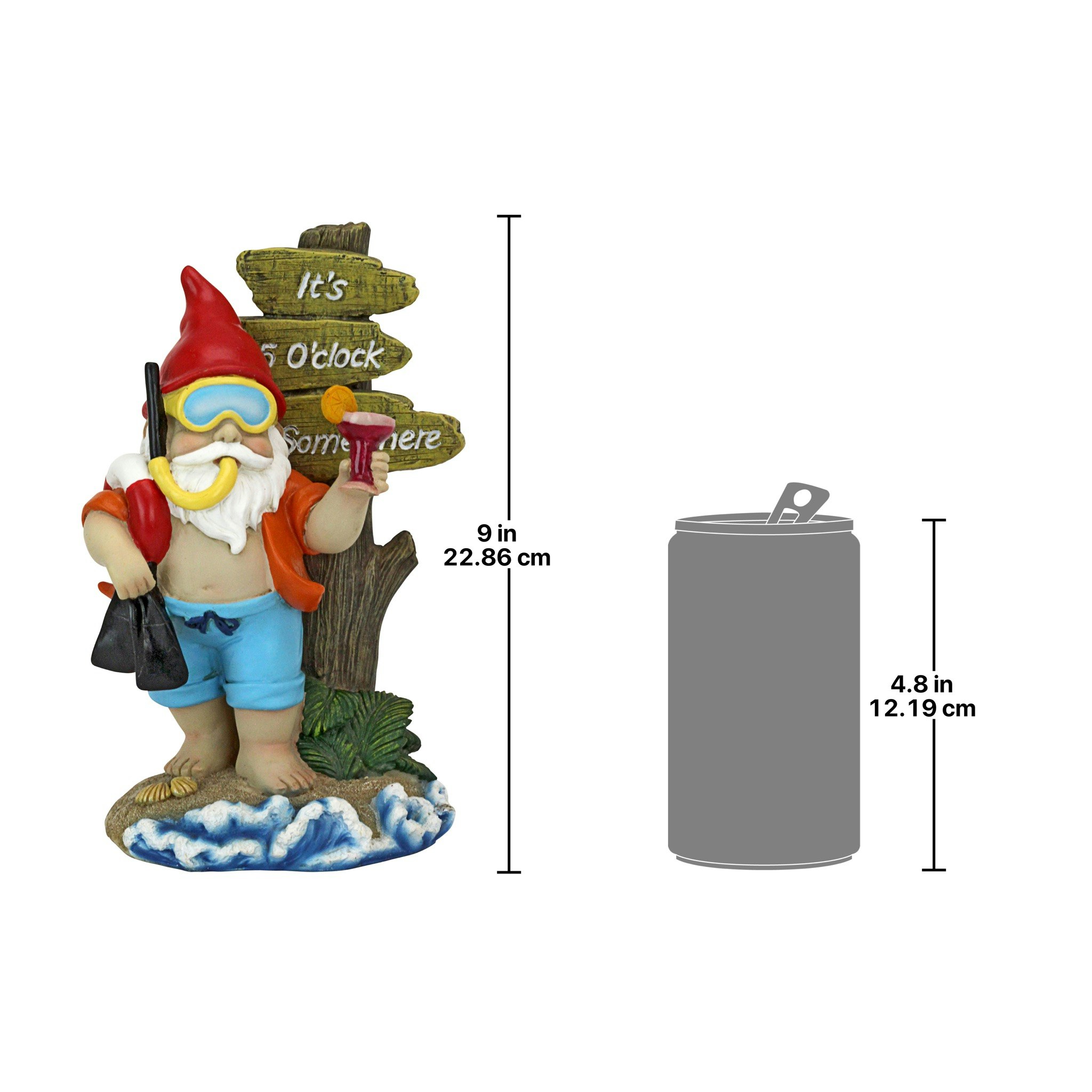 Toscano - Happy Hour Tropical Garden Gnome Statue