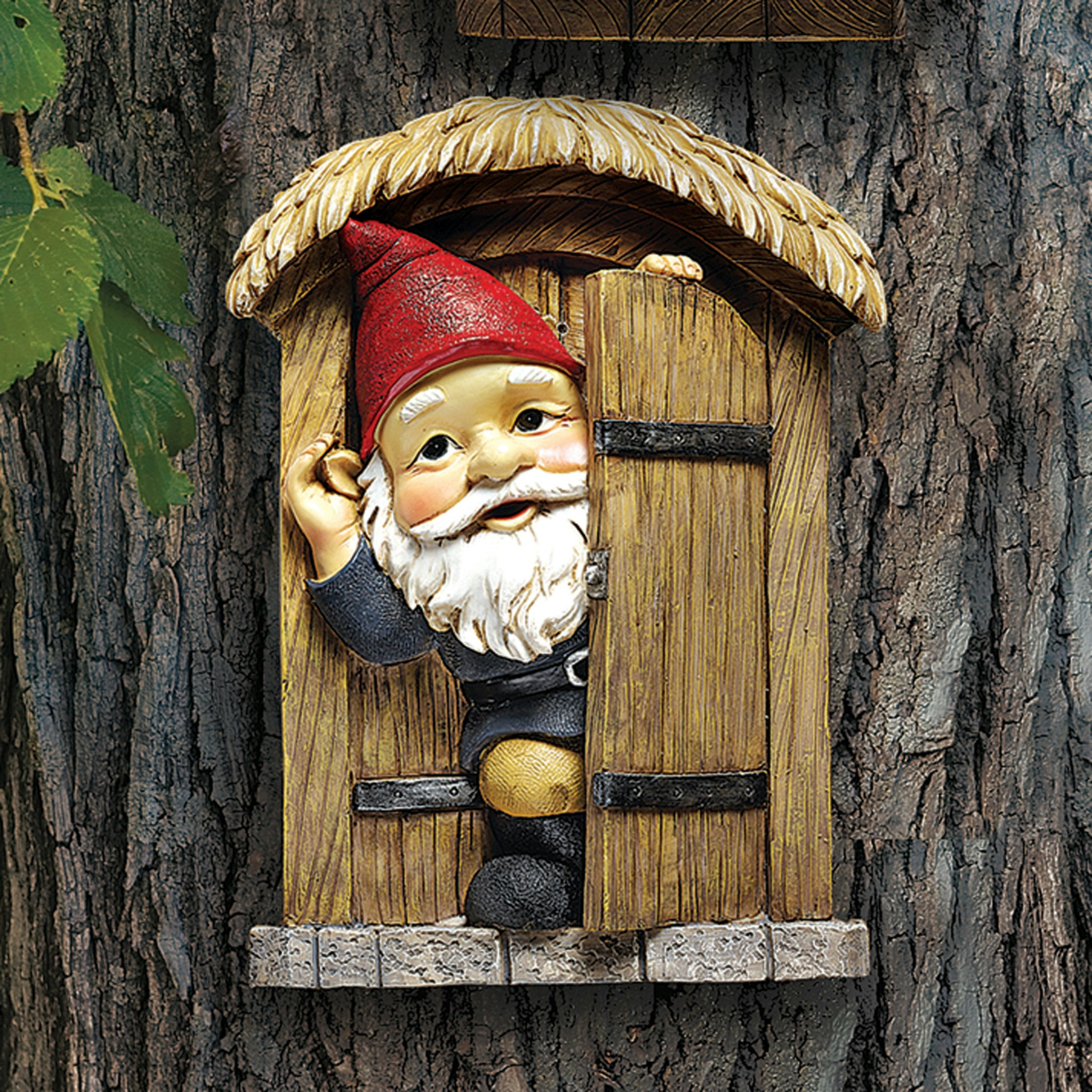 Toscano - The Knothole Gnomes Garden Welcome Tree Sculpture