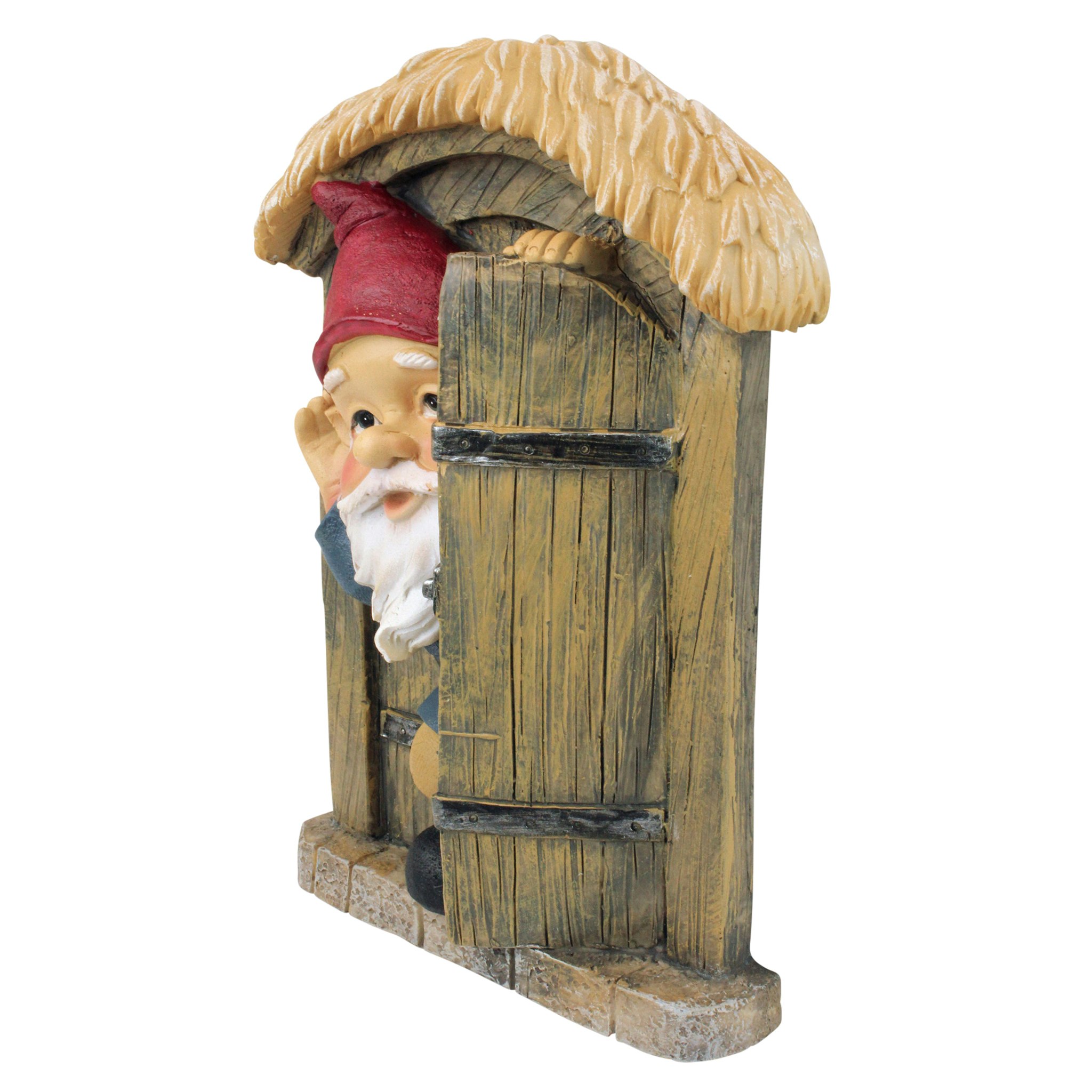 Toscano The Knothole Gnomes Garden Welcome Tree Sculpture - Door Gnome