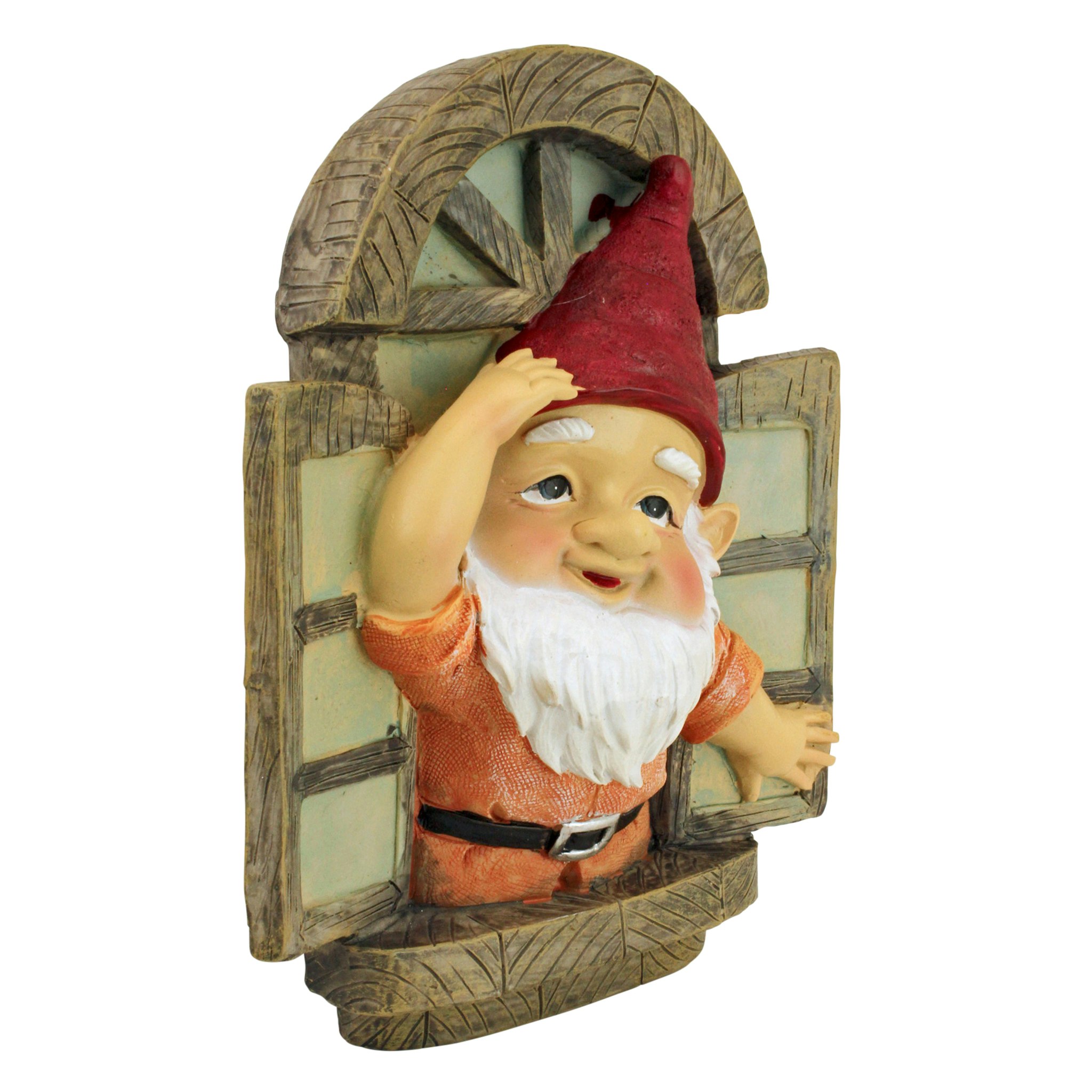 Toscano The Knothole Gnomes Garden Welcome Tree Sculpture - Window Gnome