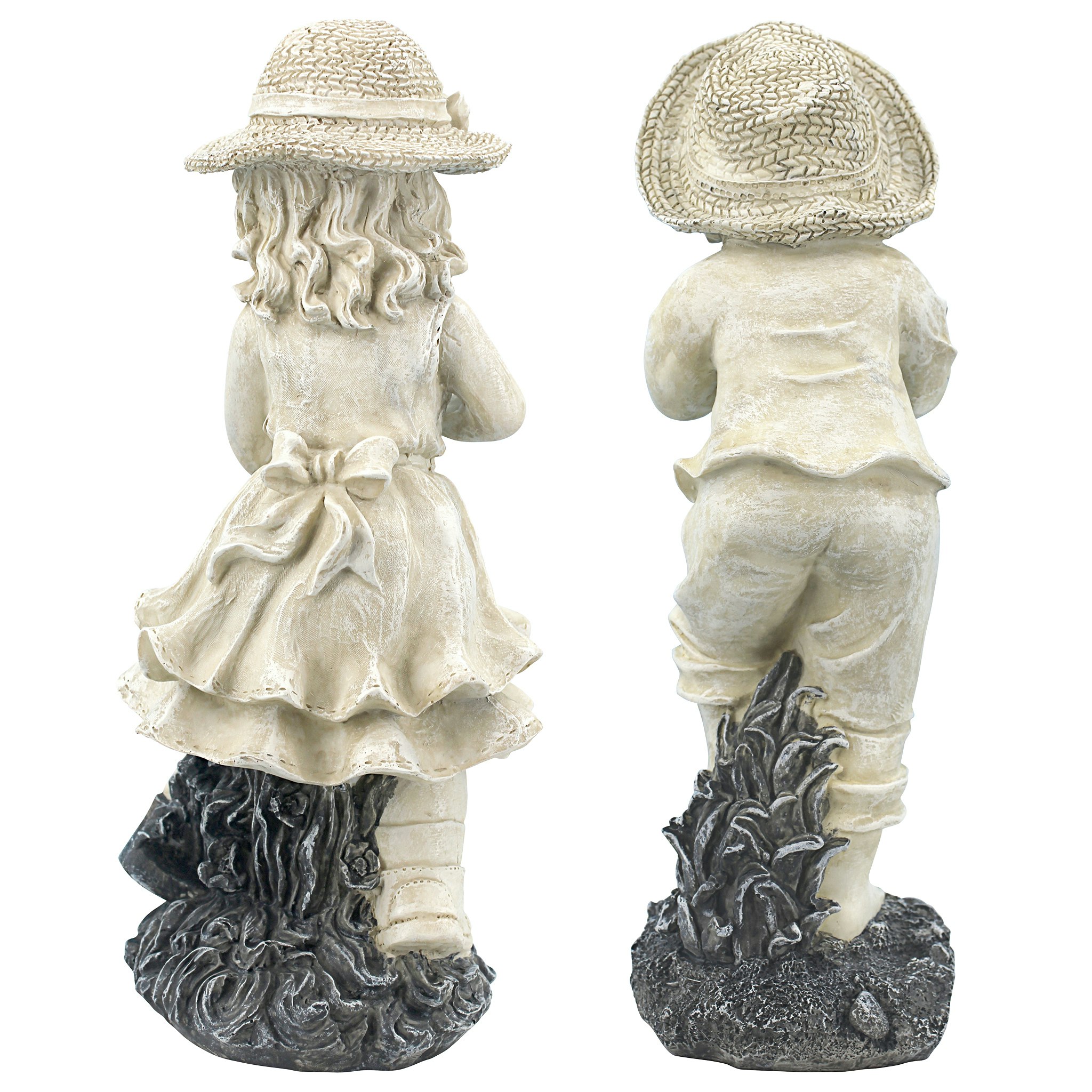 Toscano Set of 2 Young Gardener Rebecca and Samuel Statues - Medium