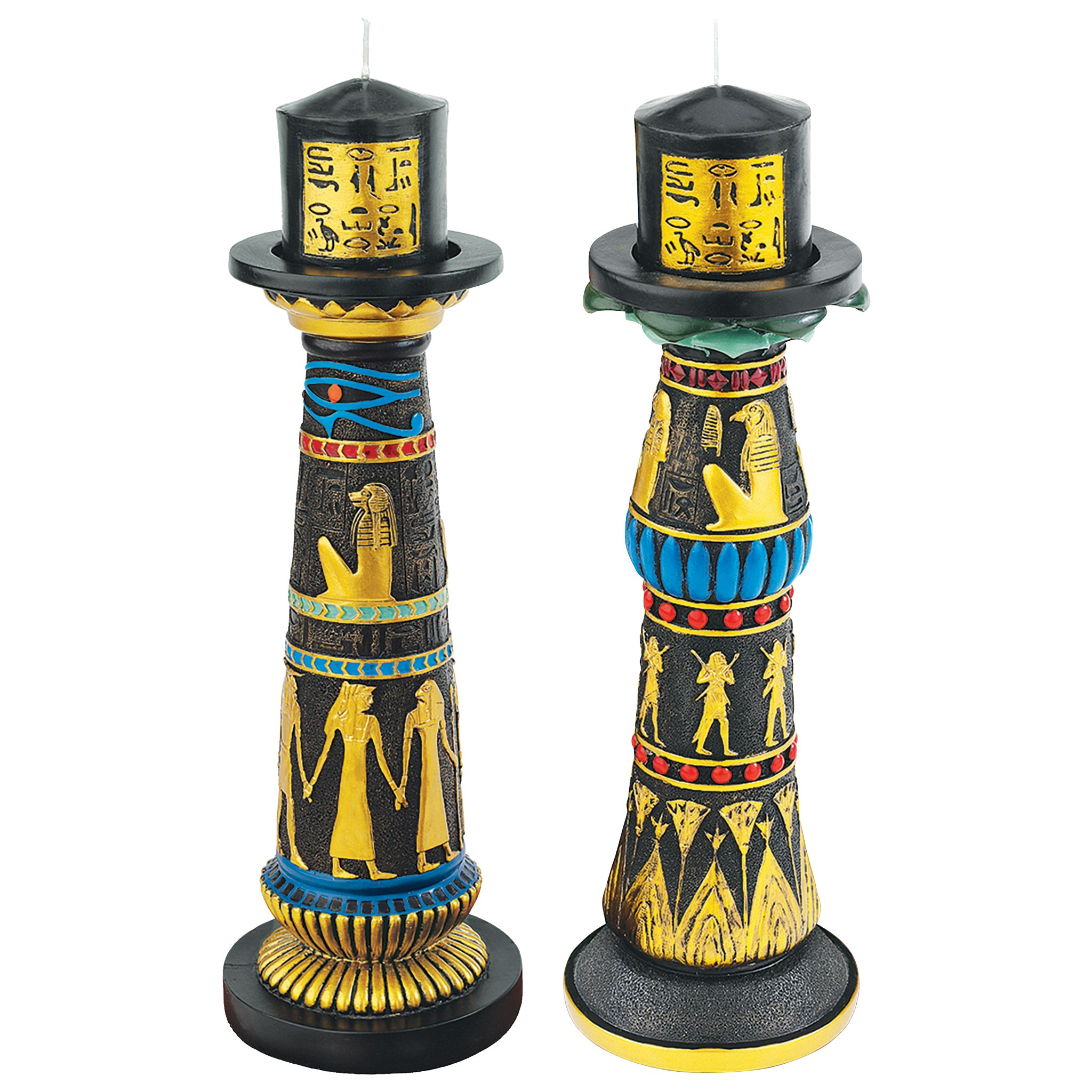 Toscano - Set of 2 Temple of Luxor Egyptian Candleholder