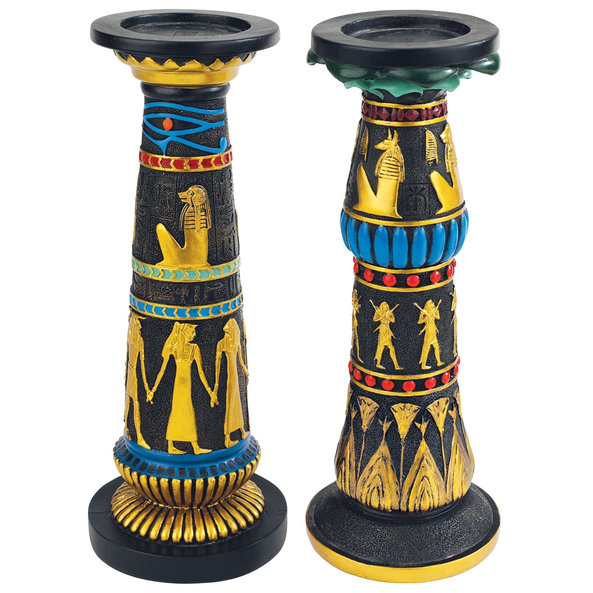 Toscano - Set of 2 Temple of Luxor Egyptian Candleholder