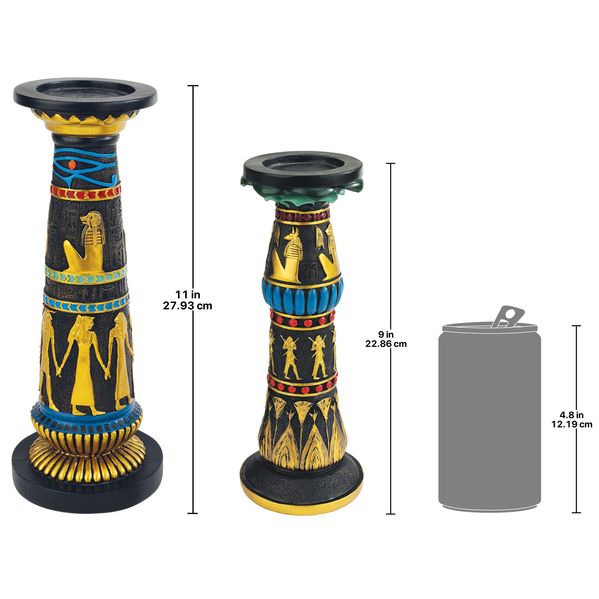 Toscano - Set of 2 Temple of Luxor Egyptian Candleholder