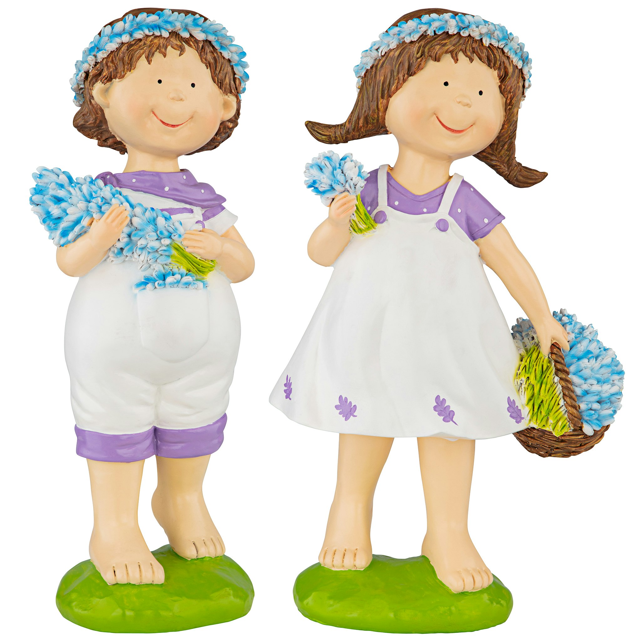 Toscano - Set of 2 Bluebonnet Twins Springtime Children Garden Statues