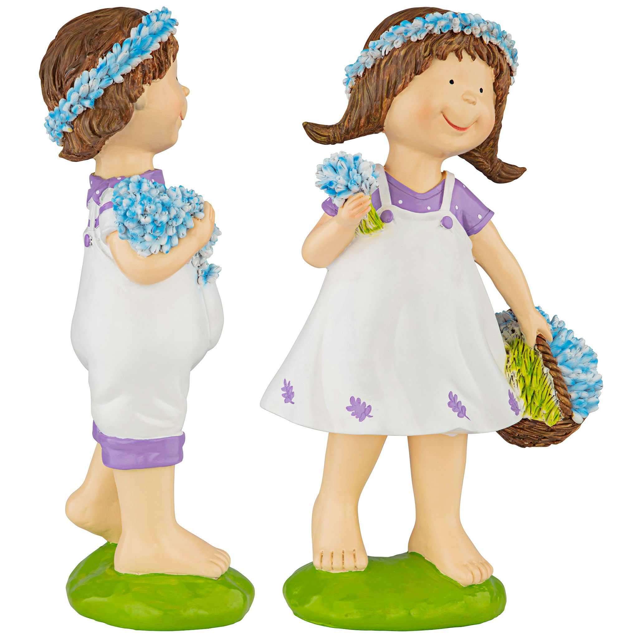 Toscano - Set of 2 Bluebonnet Twins Springtime Children Garden Statues