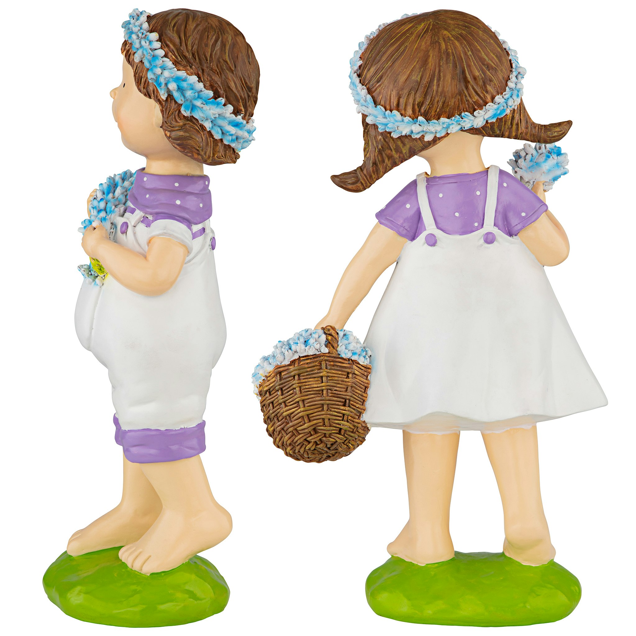 Toscano - Set of 2 Bluebonnet Twins Springtime Children Garden Statues