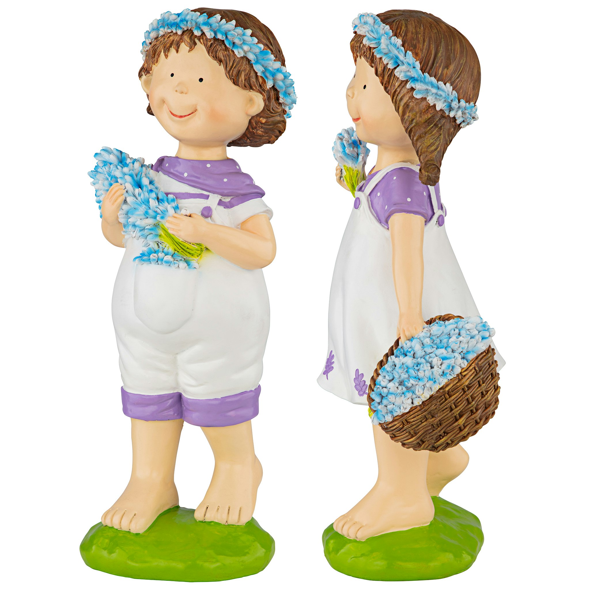 Toscano - Set of 2 Bluebonnet Twins Springtime Children Garden Statues