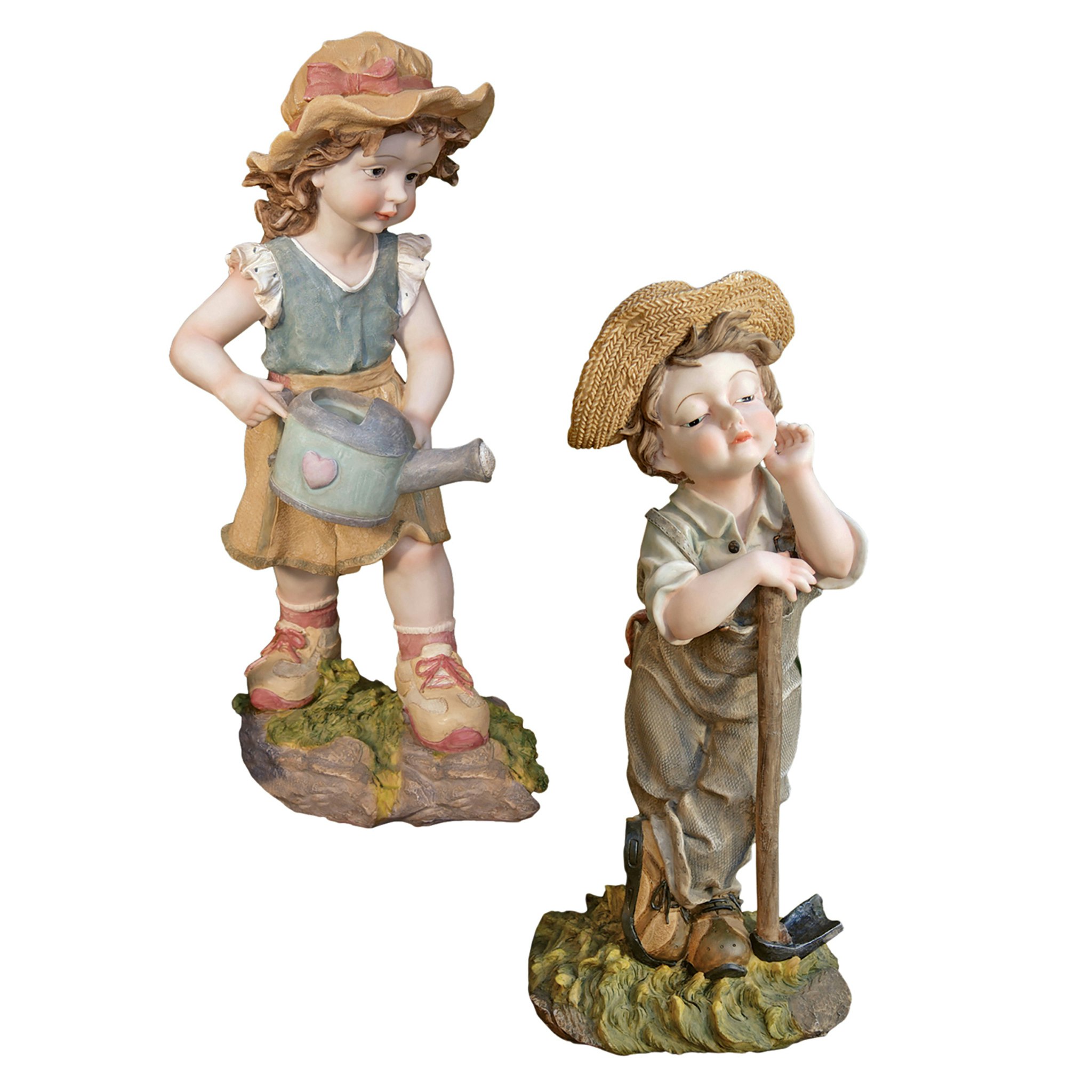 Toscano - Set of 2 Fanny and Frank Farmer Garden Statues