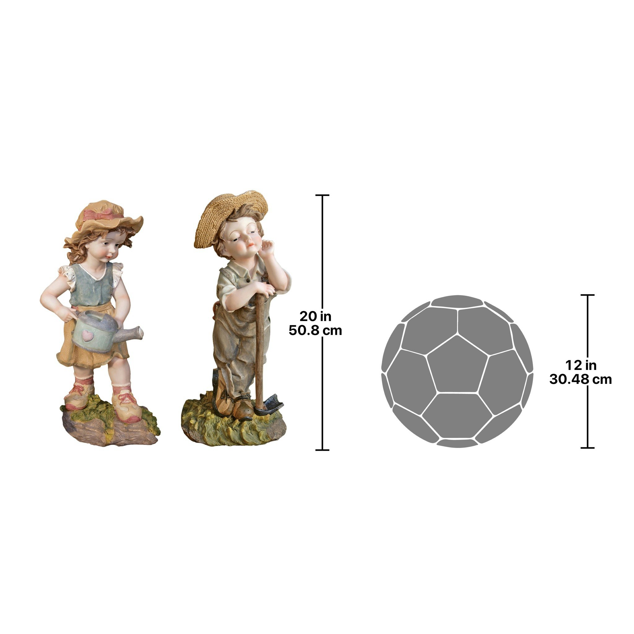 Toscano - Set of 2 Fanny and Frank Farmer Garden Statues