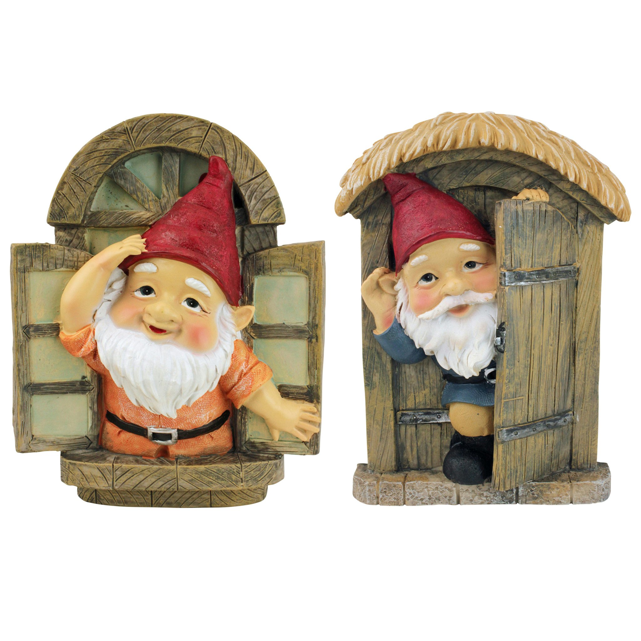 Toscano The Knothole Gnomes Garden Welcome Tree Sculpture - Window  Door Gnomes