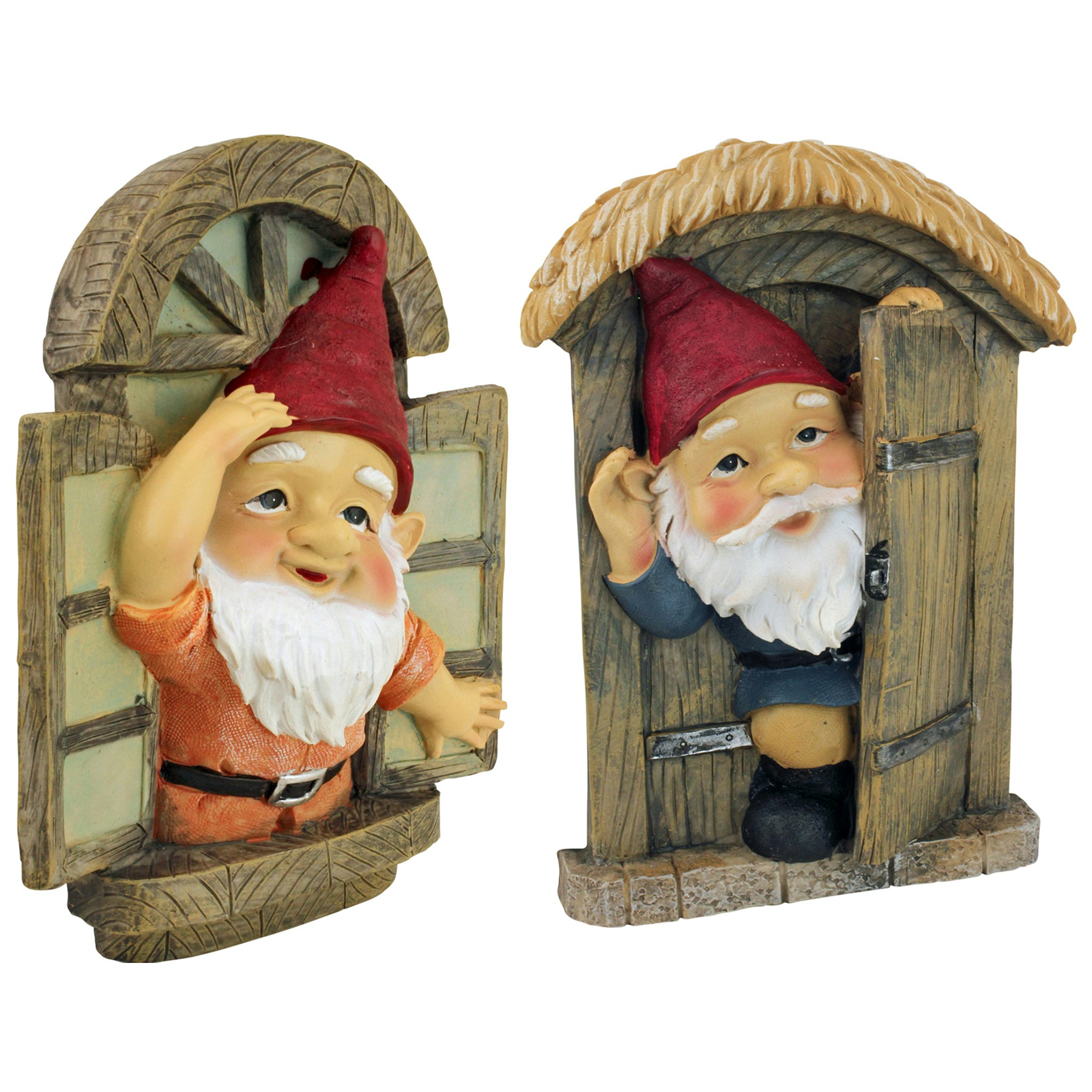 Toscano The Knothole Gnomes Garden Welcome Tree Sculpture - Window  Door Gnomes