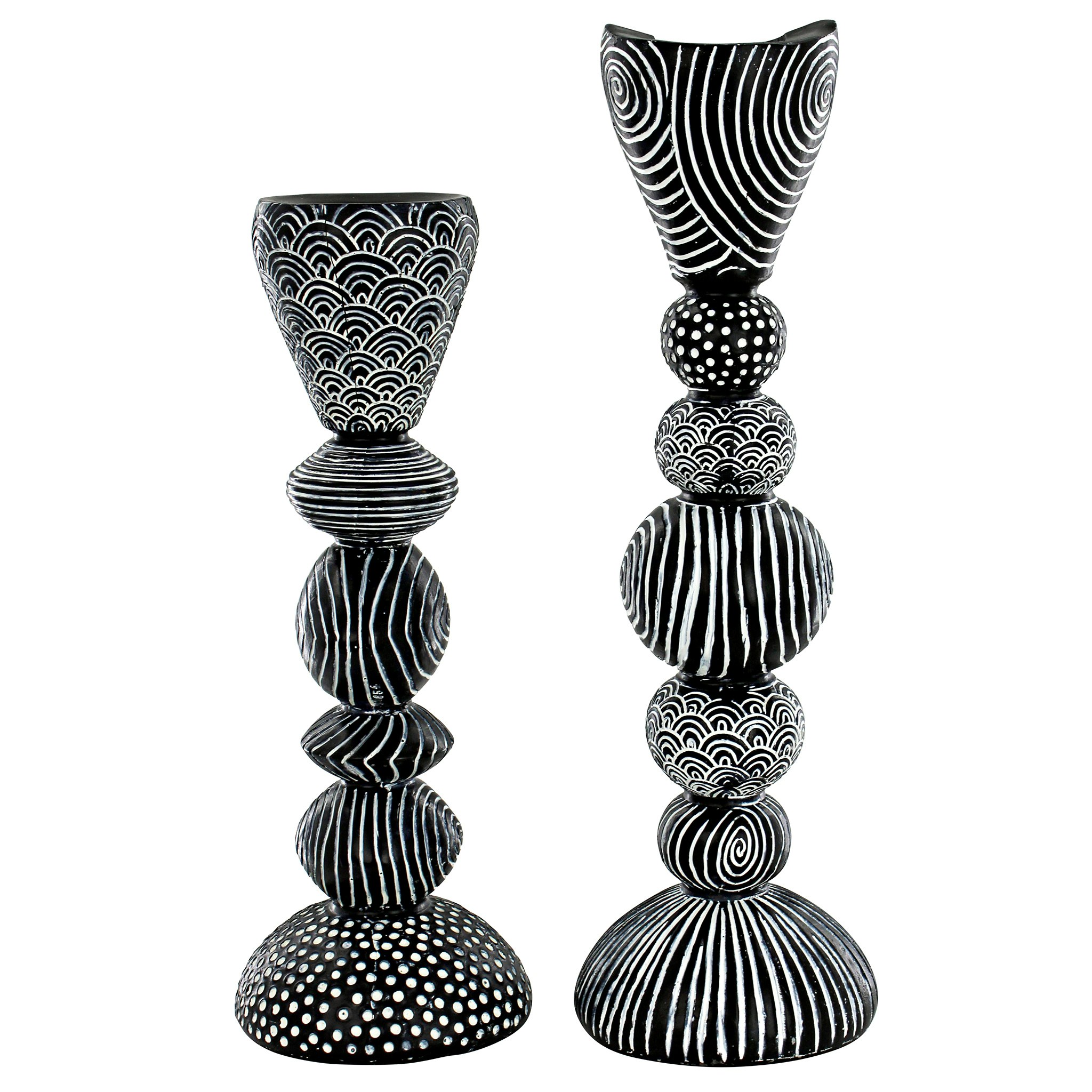 Toscano - Set of 2 Tribal Funk Contemporary Candleholder