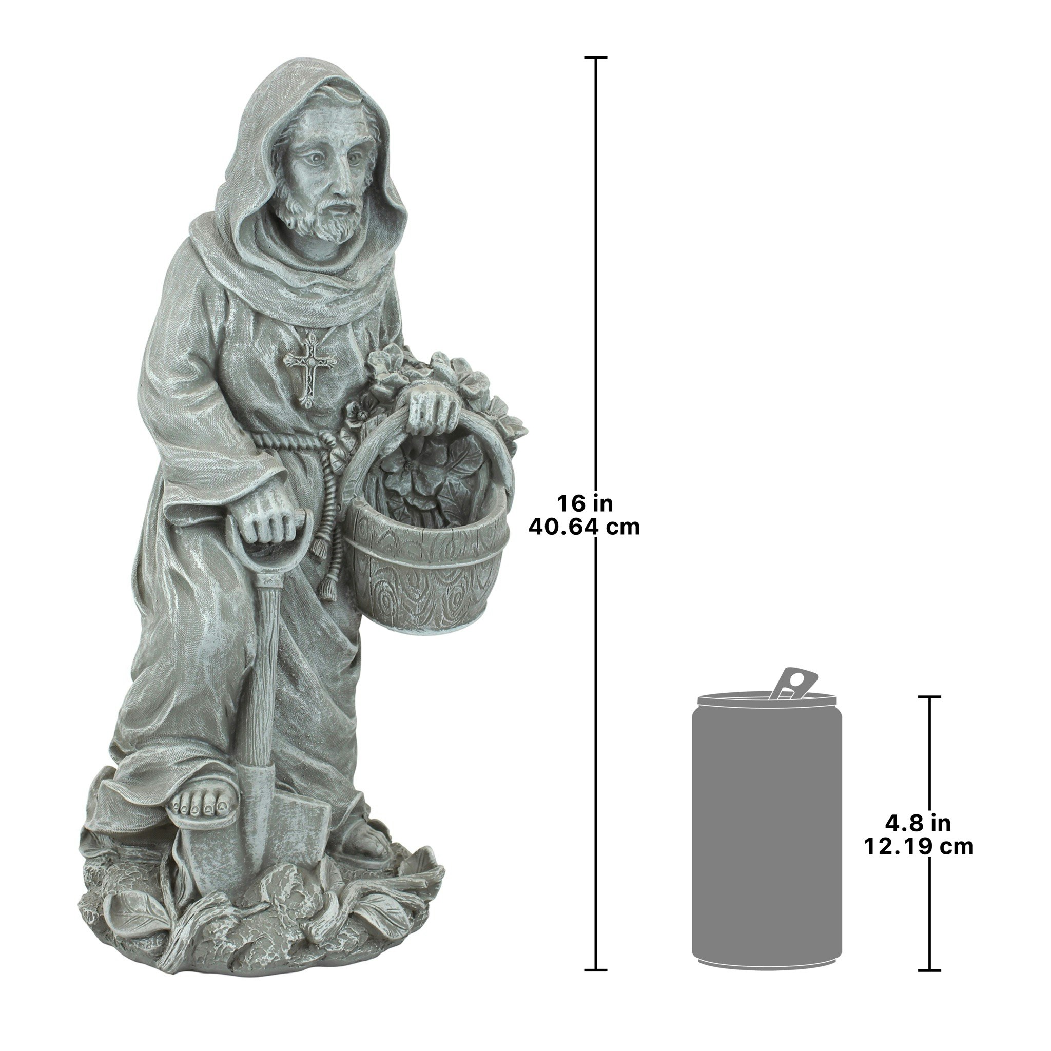 Toscano St. Fiacre the Gardener Patron Saint Statue - Small