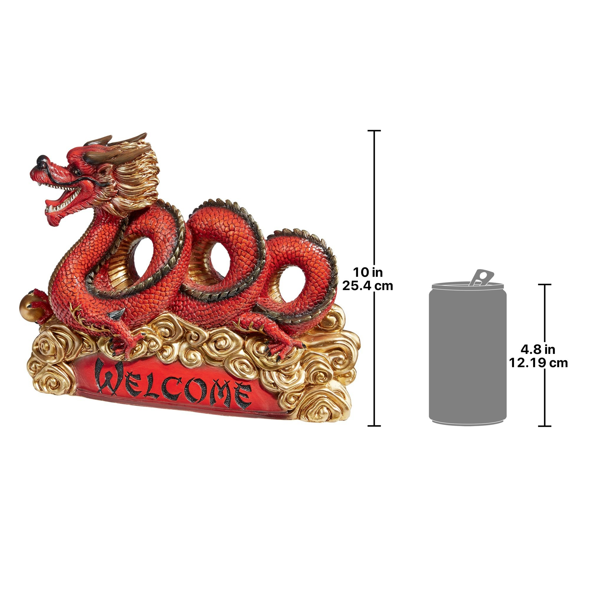 Toscano - Asian Zen Dragon Garden Welcome Sign Statue