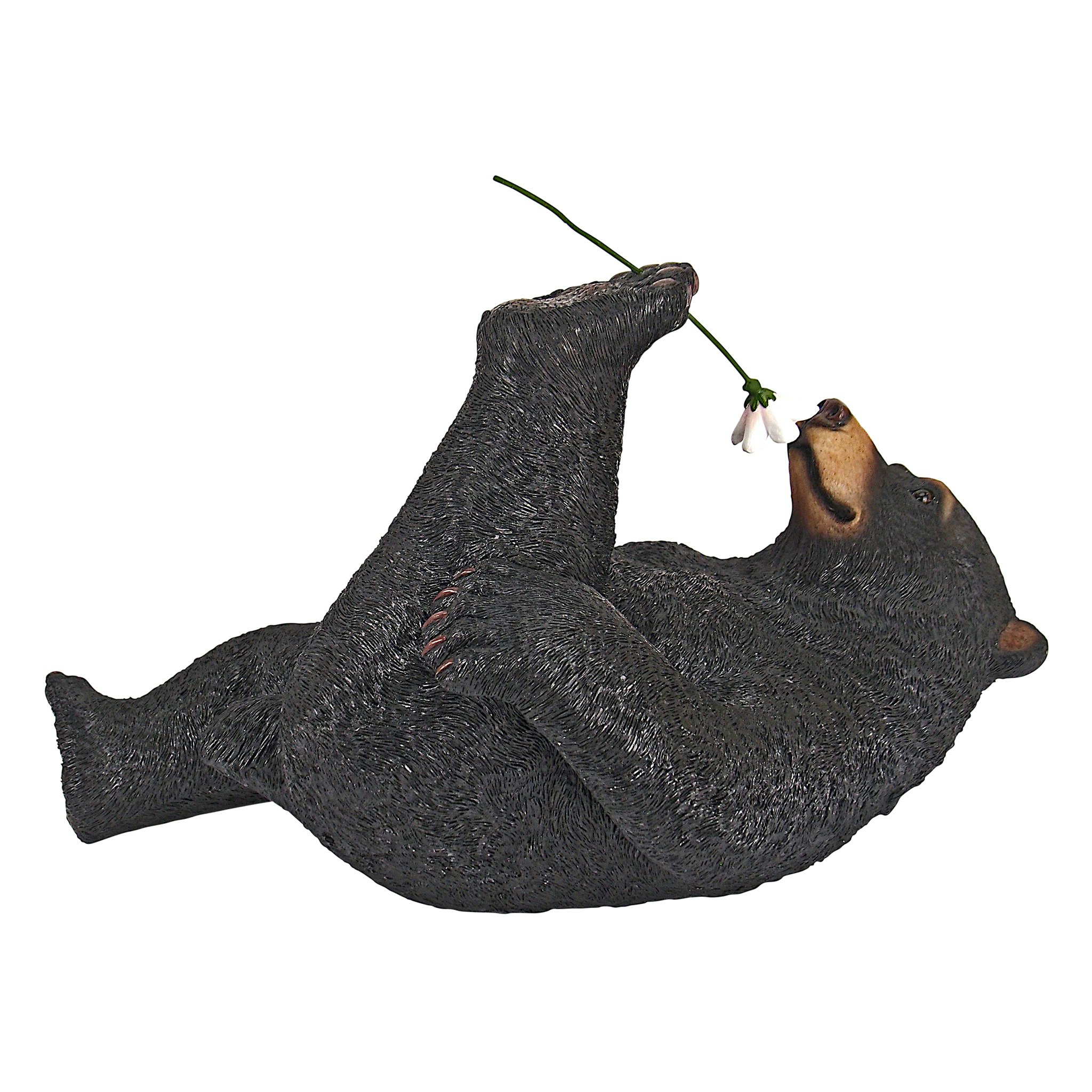 Toscano - Smell the Flowers Garden Black Bear Statue