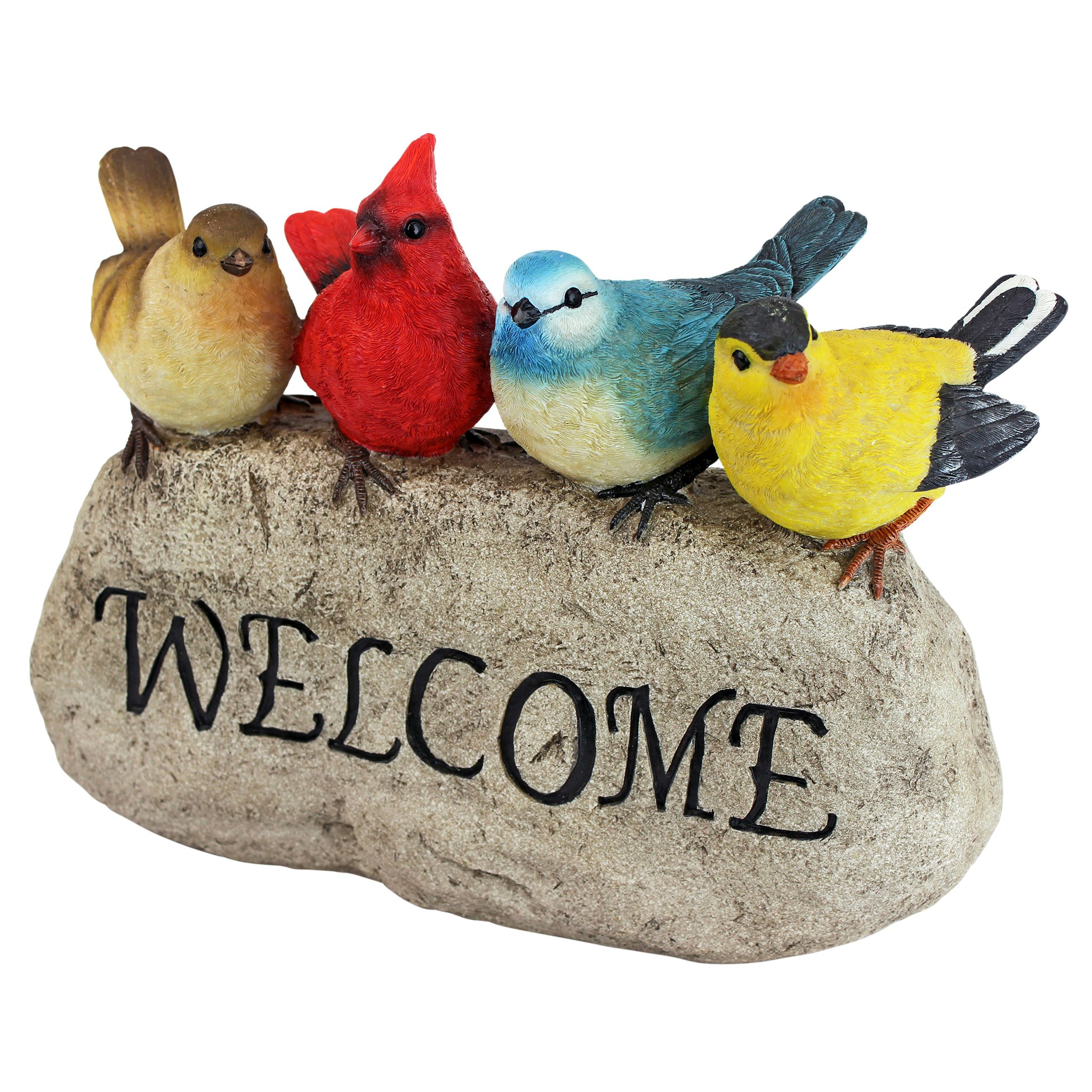 Toscano Birdy Welcome Sign Garden Statue - Large