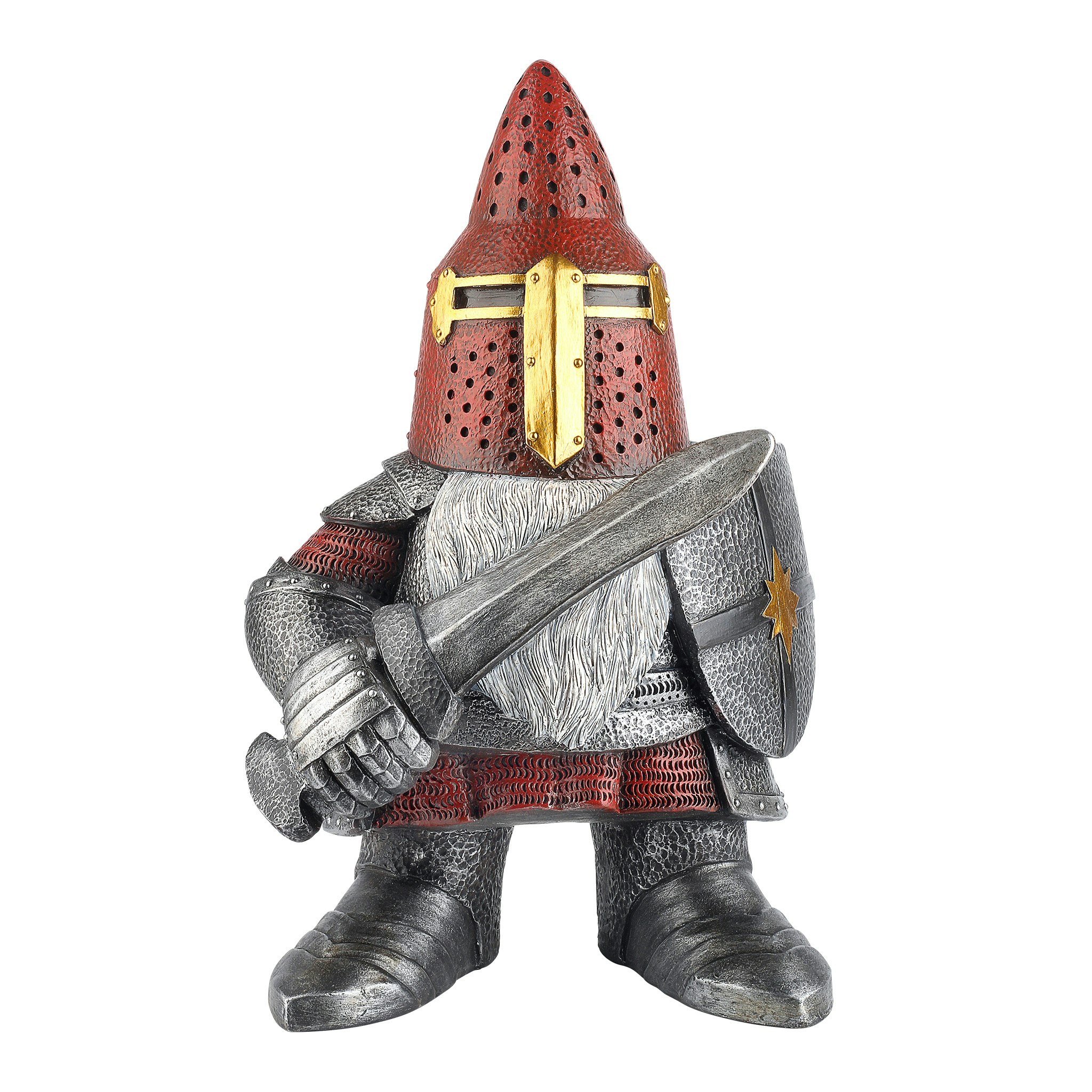 Toscano - The Knight of the Round Mushroom Medieval Garden Gnome Warrior Statue