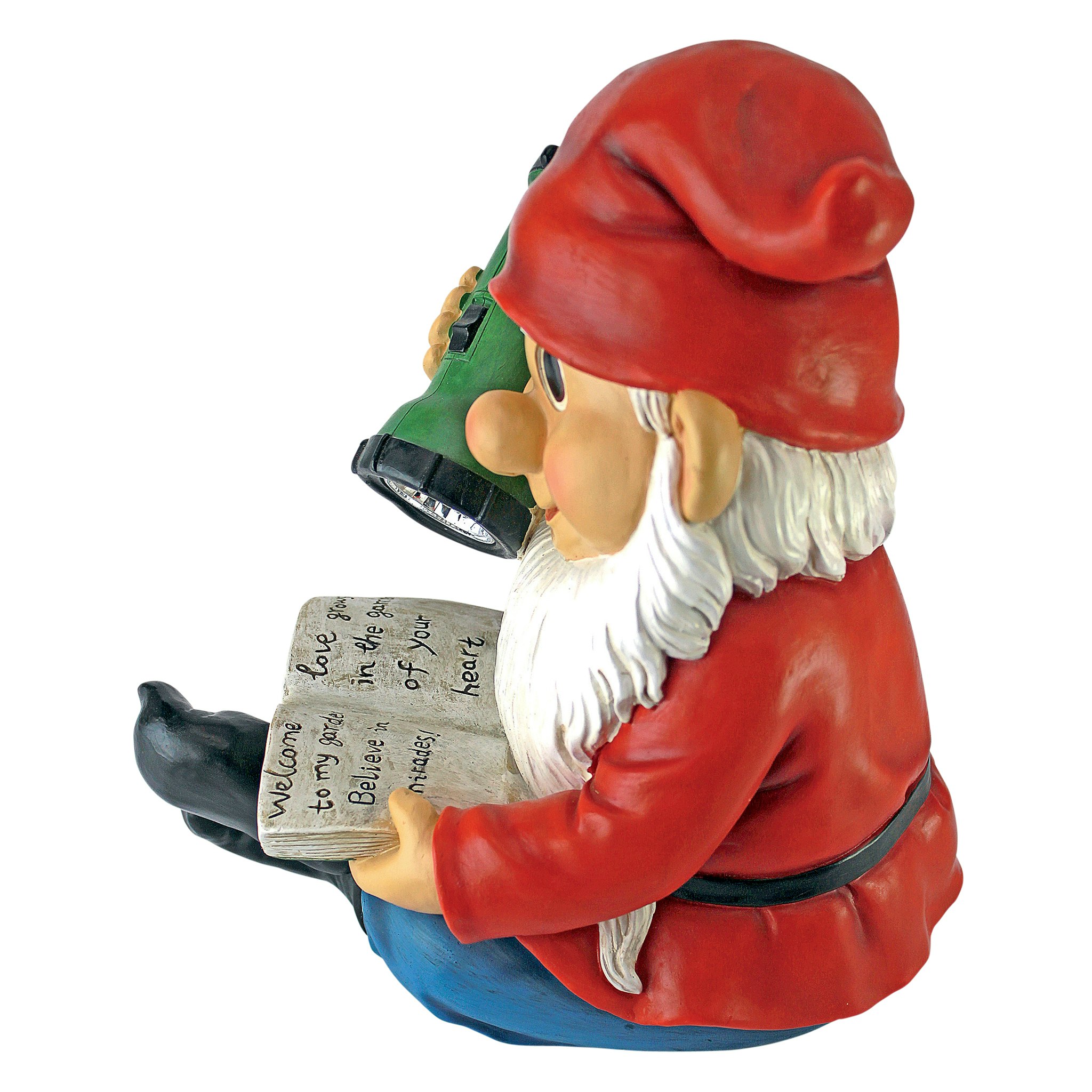 Toscano - Flashlight Freddie Solar Garden Gnome Statue