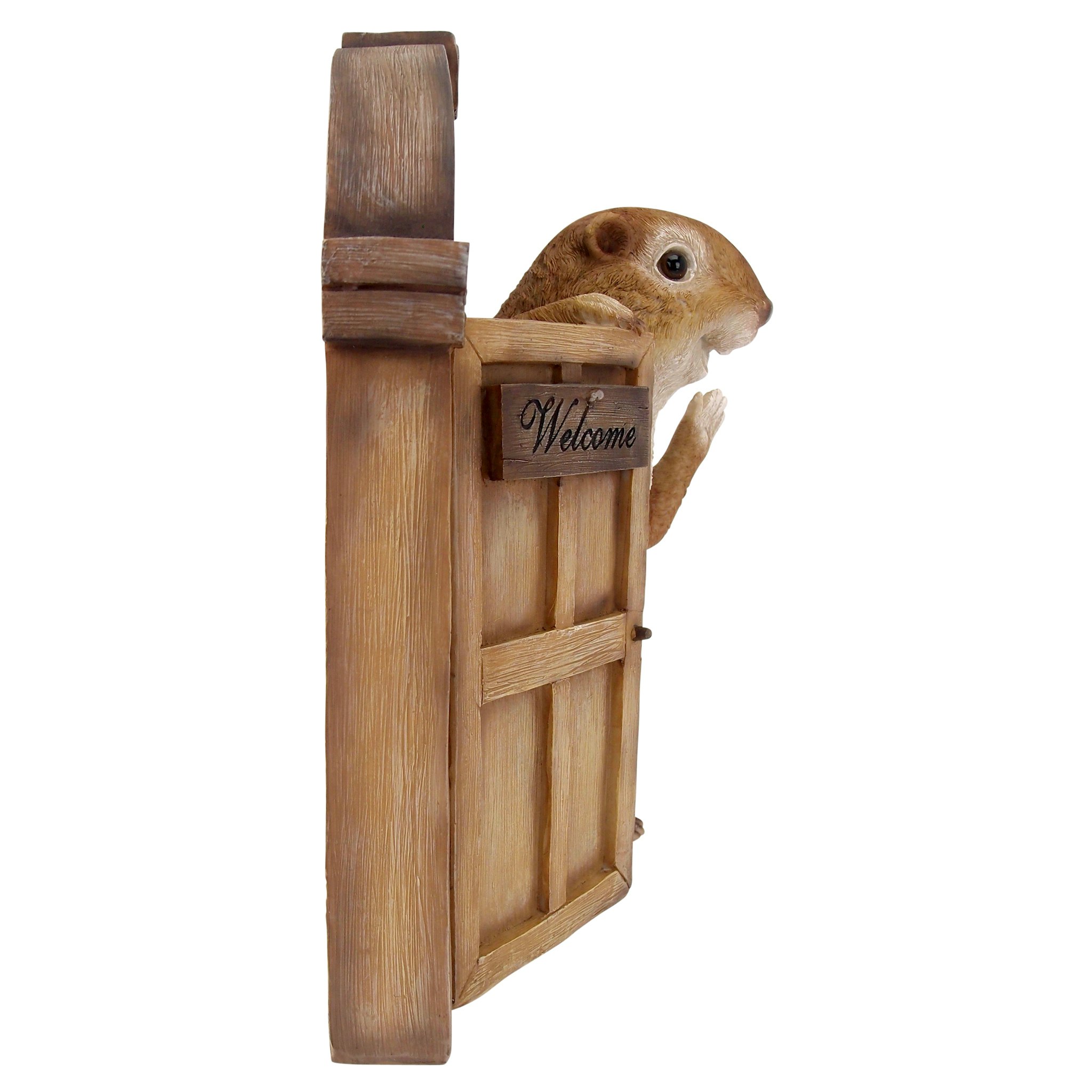 Toscano - Garden Greetings Squirrel Welcome Sign Tree House Door Sculpture