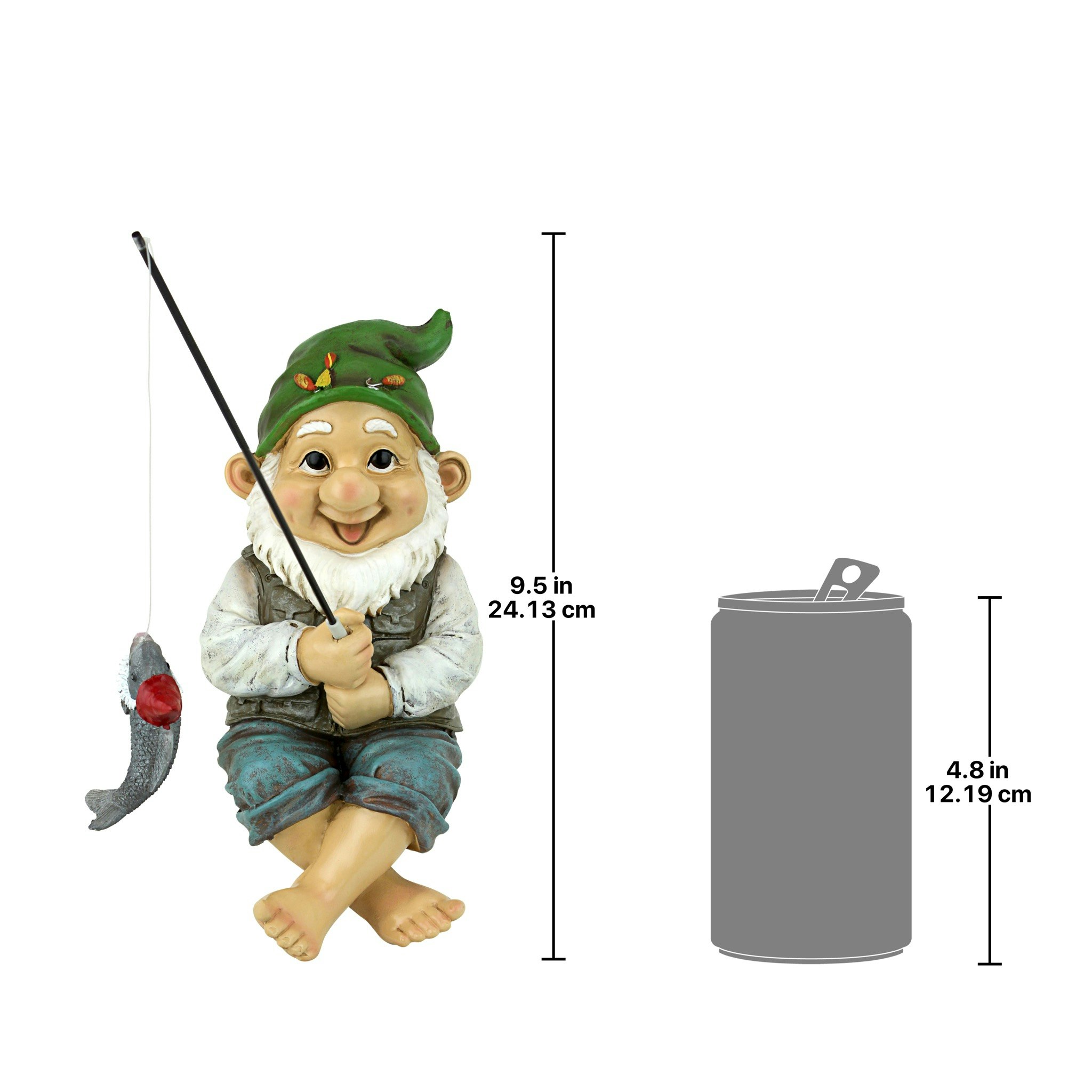 Toscano - Ziggy the Fishing Gnome Garden Sitter Statue