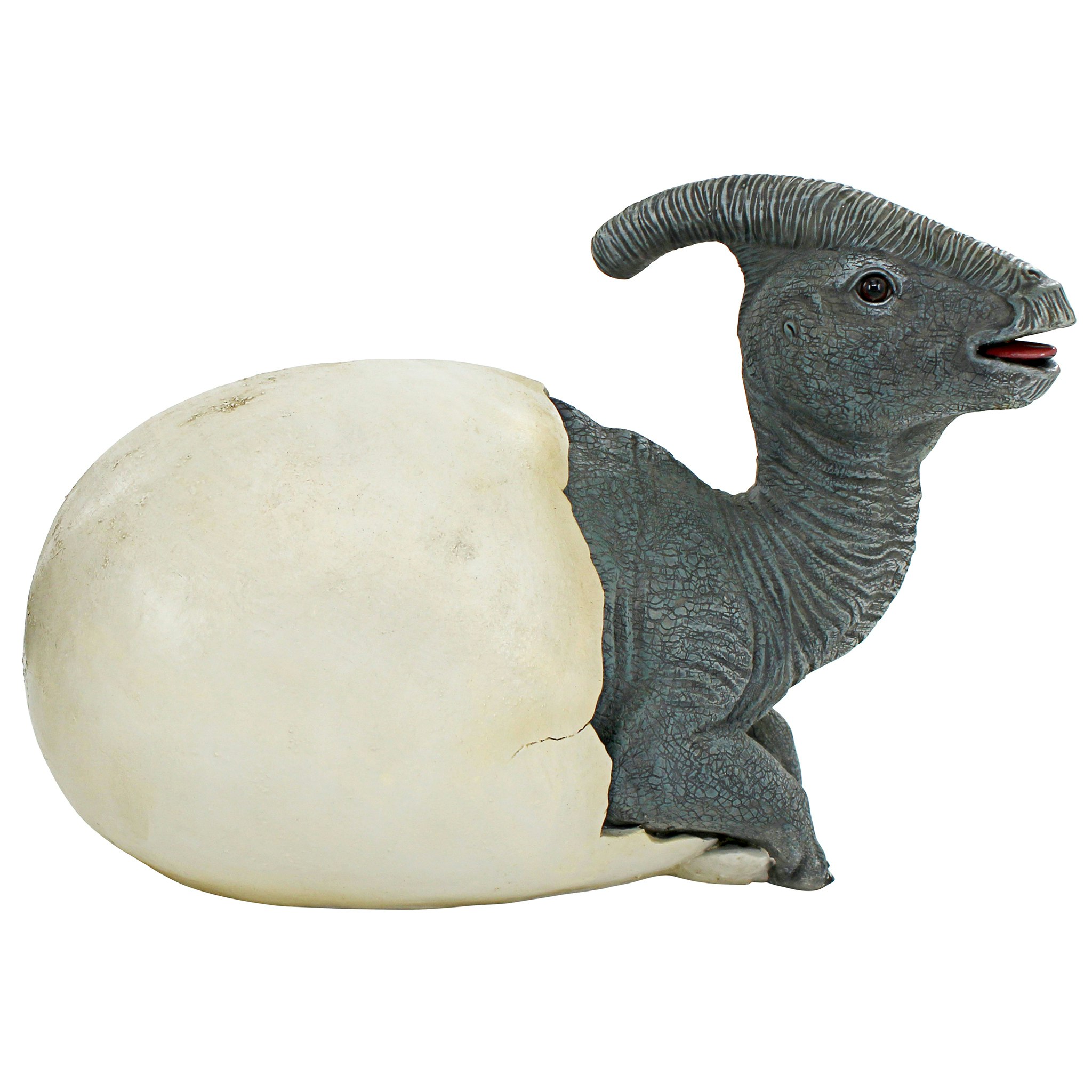 Toscano Prehistoric Parasaurolophus Dinosaur Egg Hatchling Garden Statue