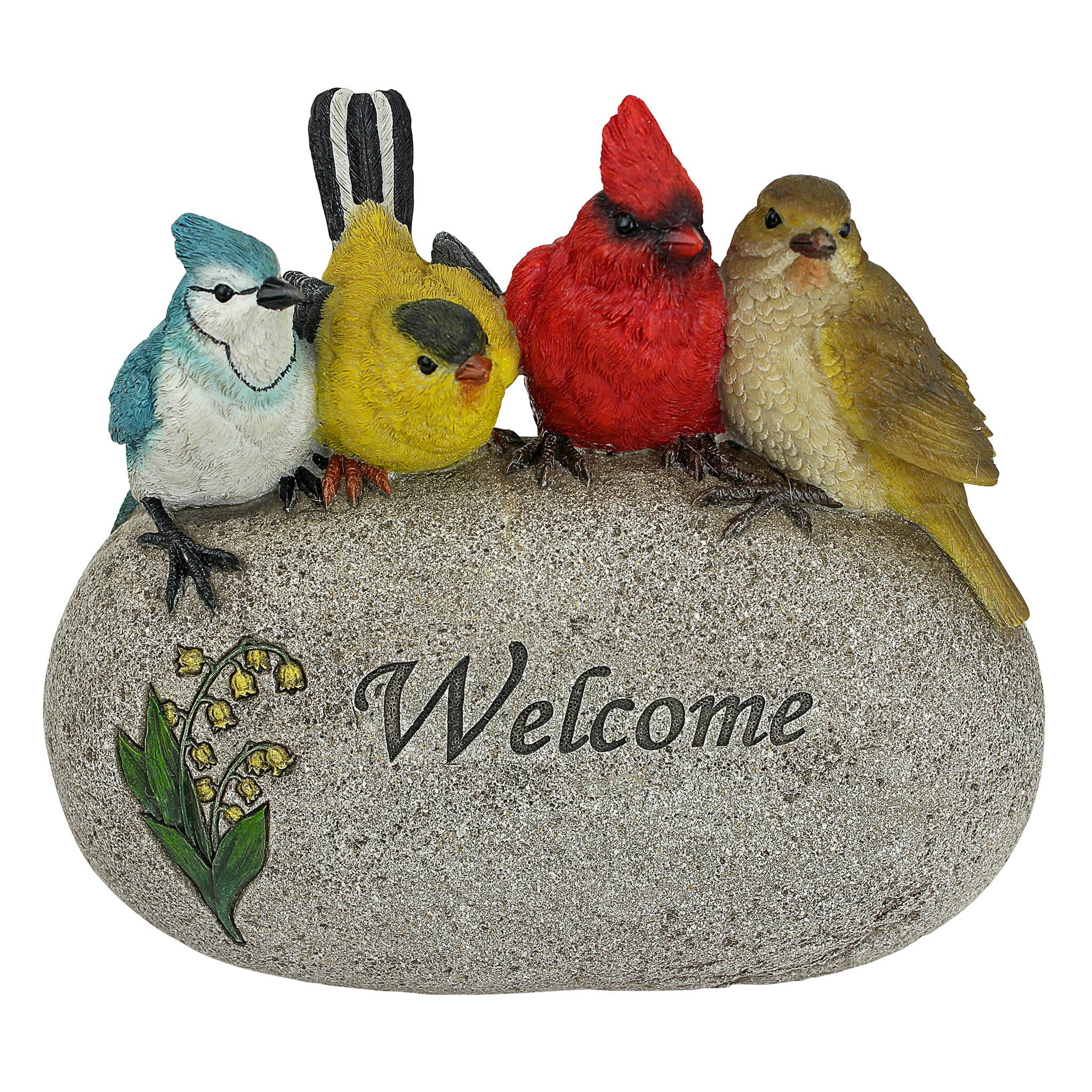 Toscano Birdy Welcome Sign Garden Statue - Medium