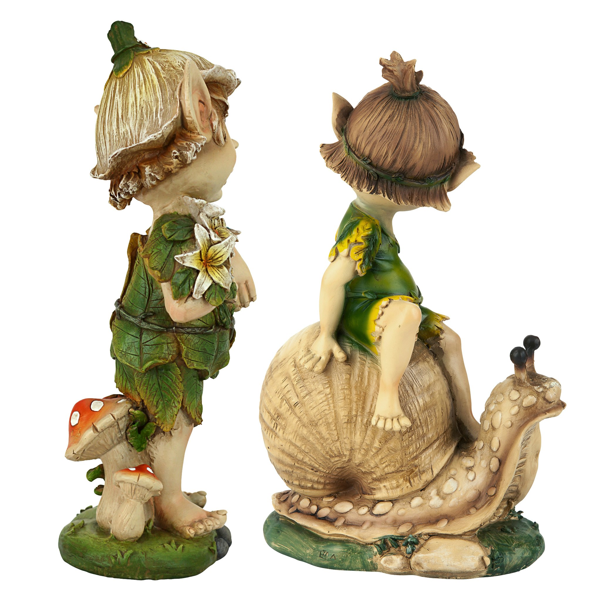 Toscano - Set of 2 Pixie Pete Elfin Gnome Garden Statues