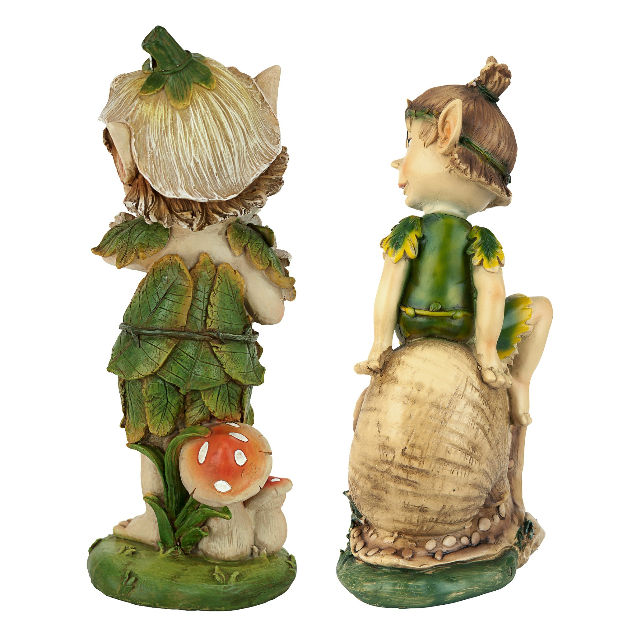 Toscano - Set of 2 Pixie Pete Elfin Gnome Garden Statues