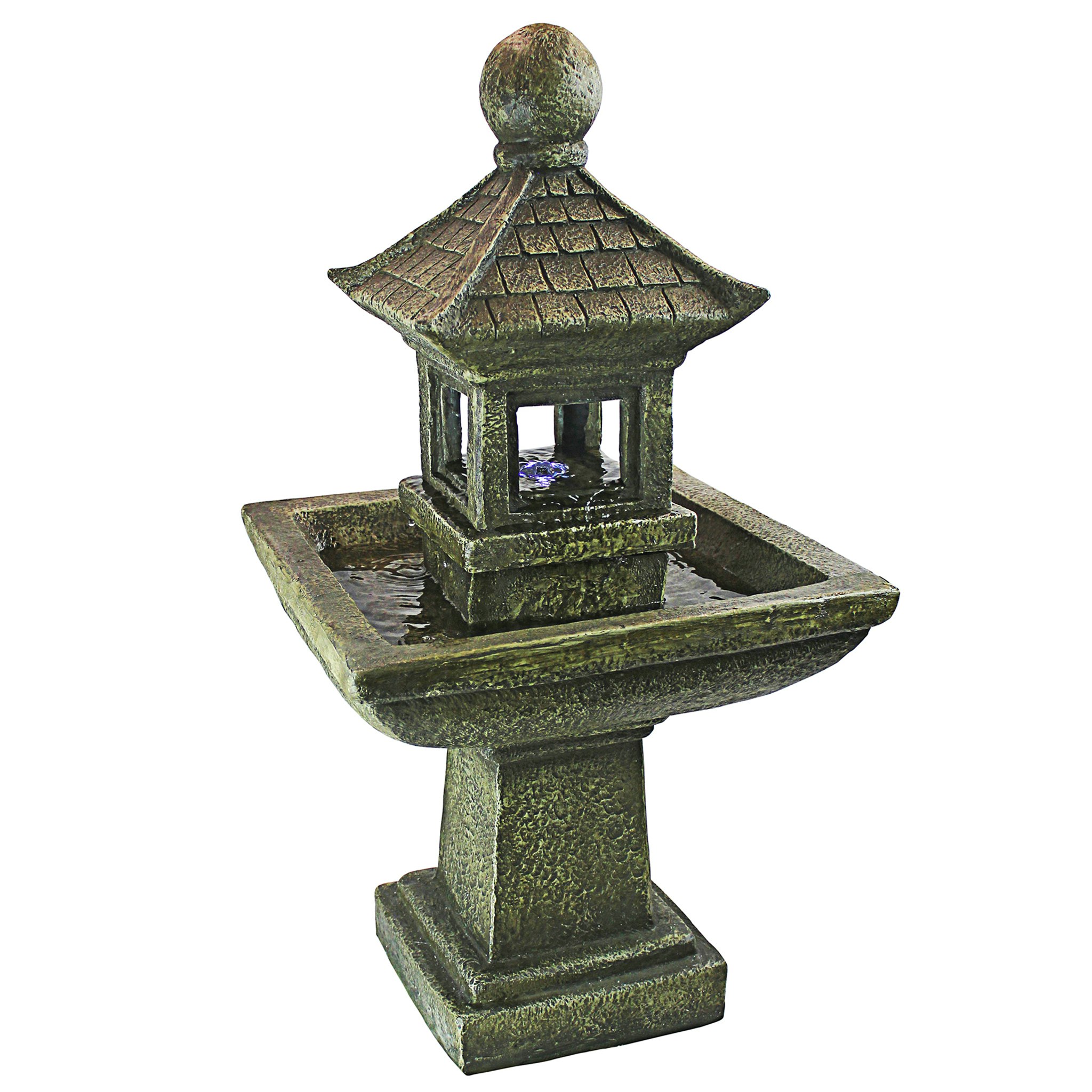 Toscano - Sacred Space Pagoda Illuminated Garden Fountain