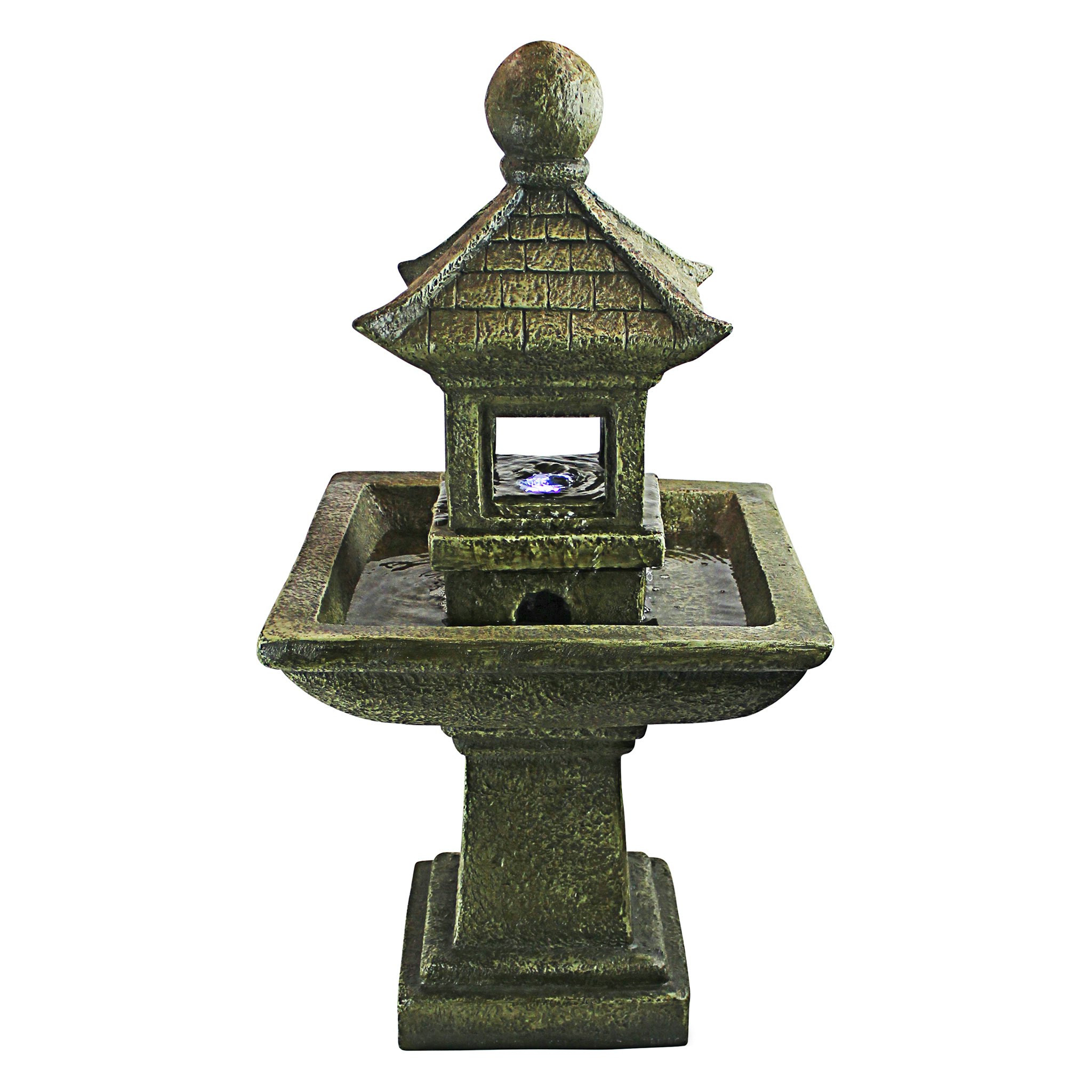 Toscano - Sacred Space Pagoda Illuminated Garden Fountain