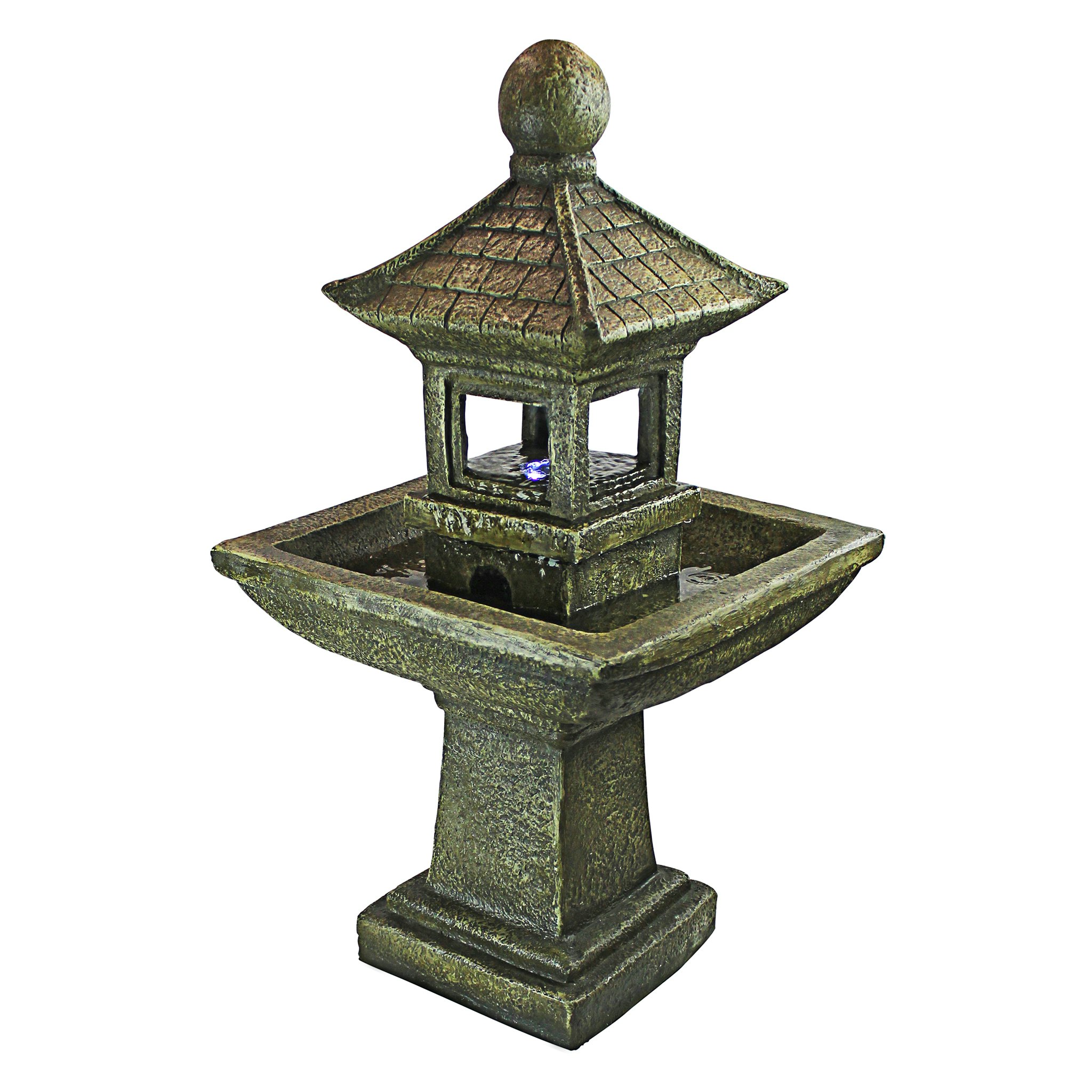 Toscano - Sacred Space Pagoda Illuminated Garden Fountain