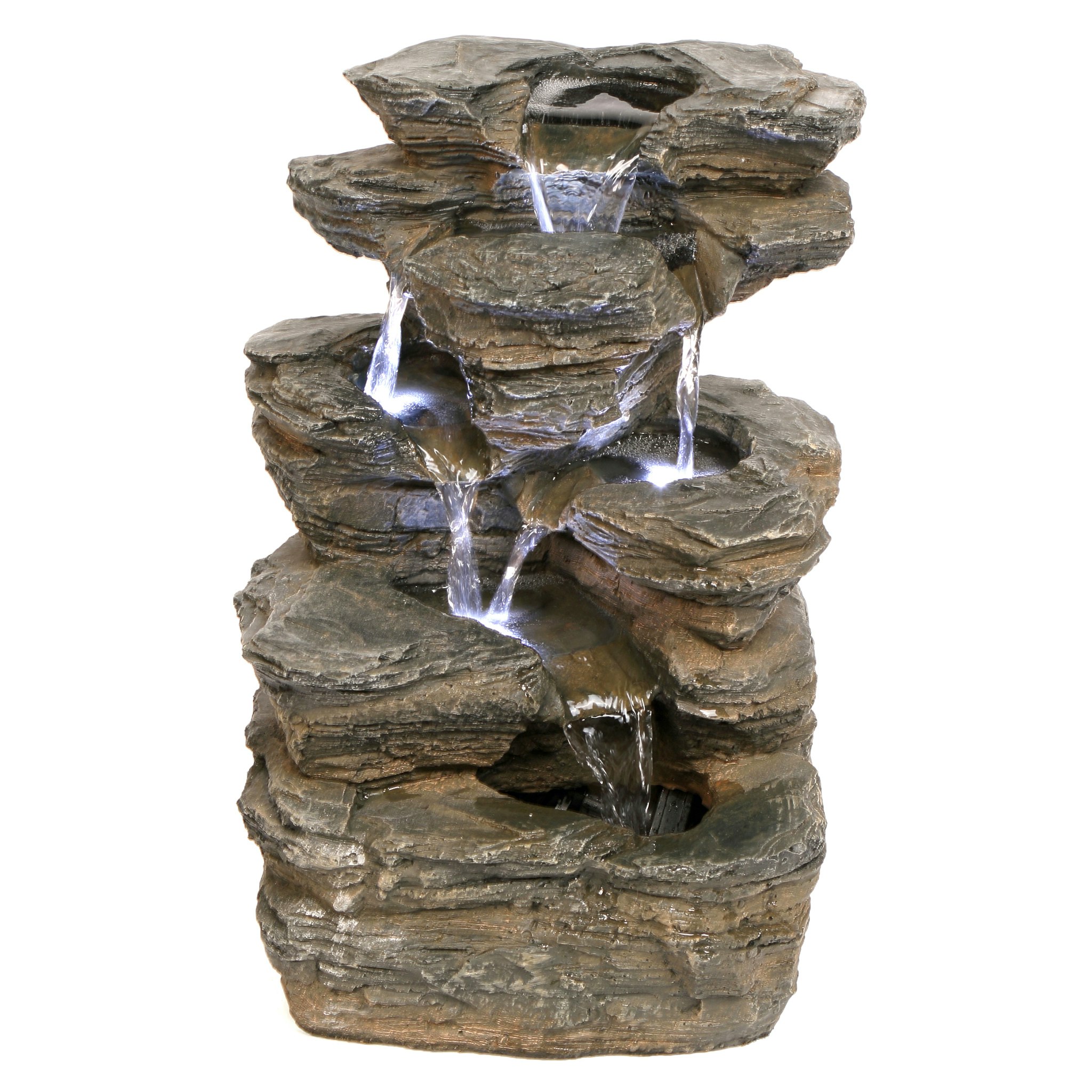 Toscano - Devil Thumb Falls Illuminated Garden Fountain