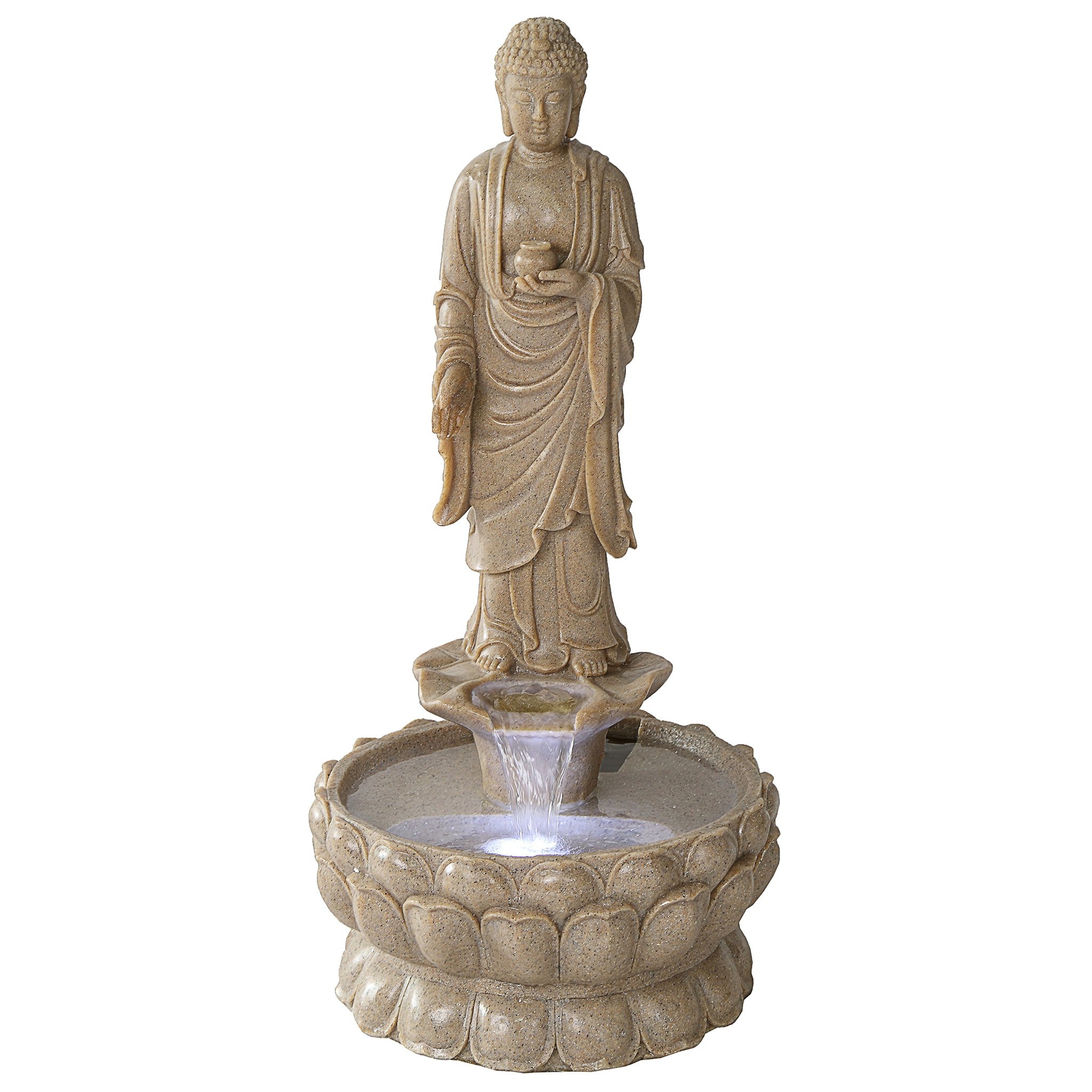 Toscano - Earth Witness Buddha Illuminated Garden Fountain