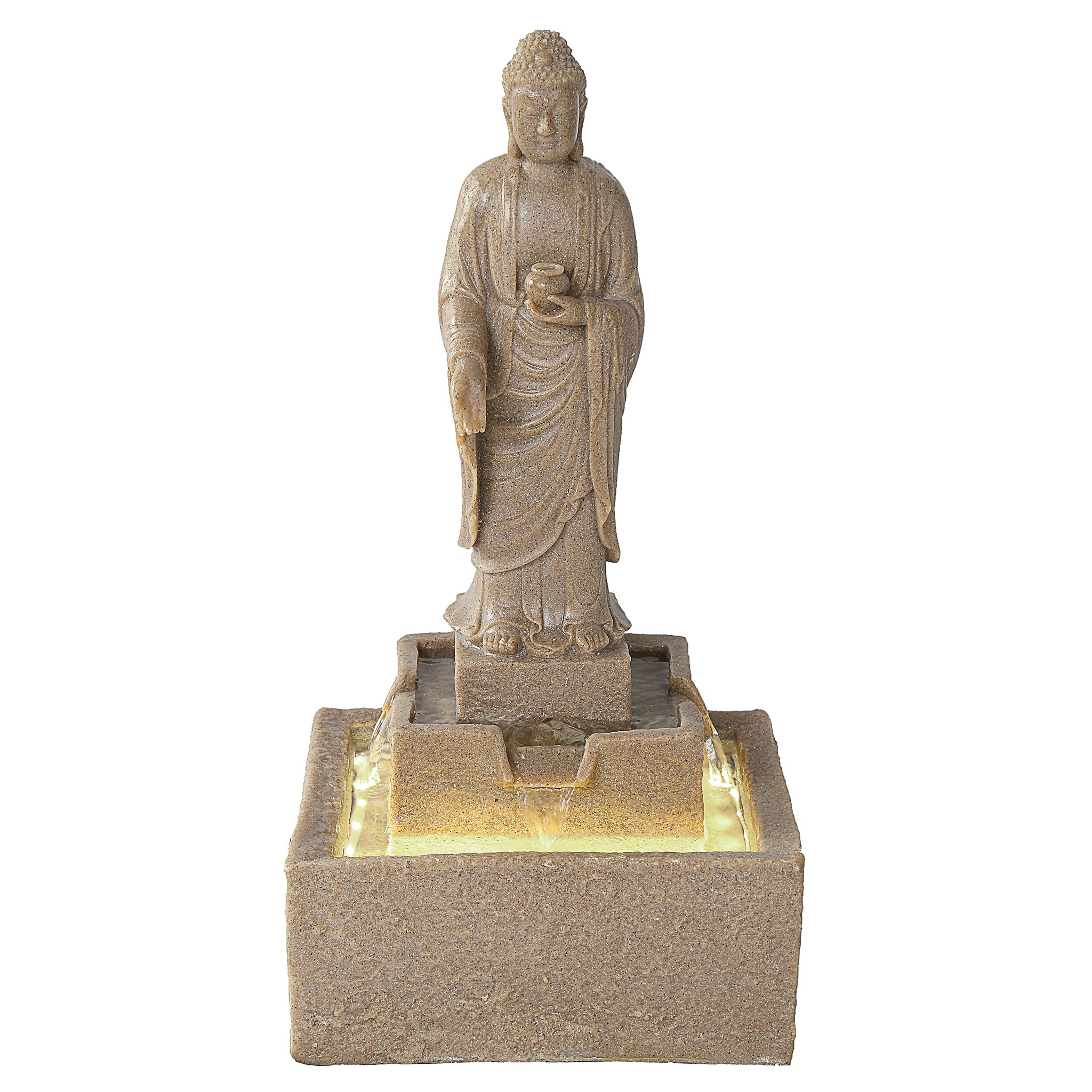 Toscano - Earth Witness Buddha Illuminated Garden Fountain