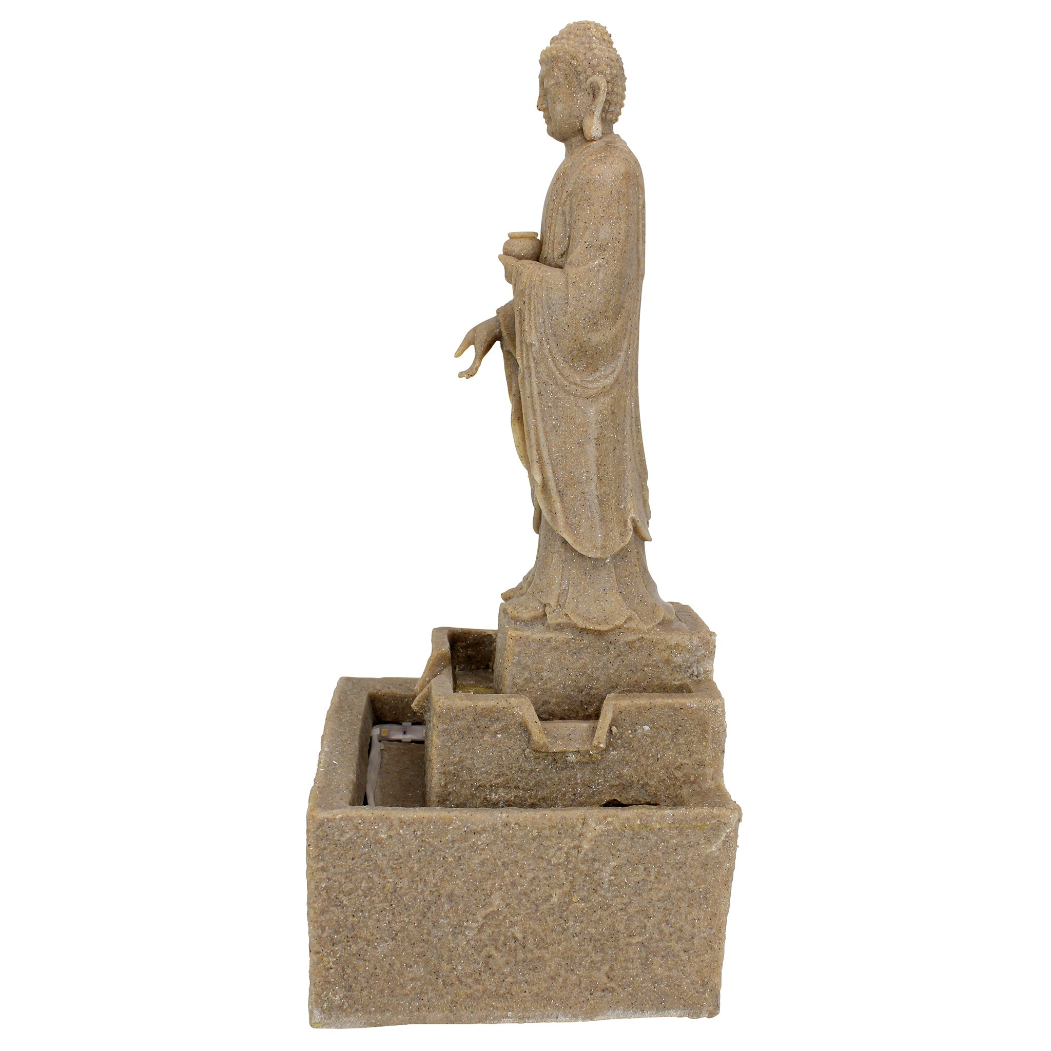 Toscano Earth Witness Buddha Illuminated Medium Garden Fountain