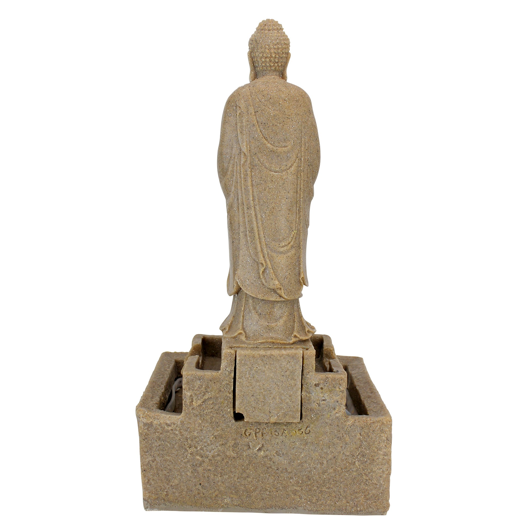 Toscano Earth Witness Buddha Illuminated Medium Garden Fountain