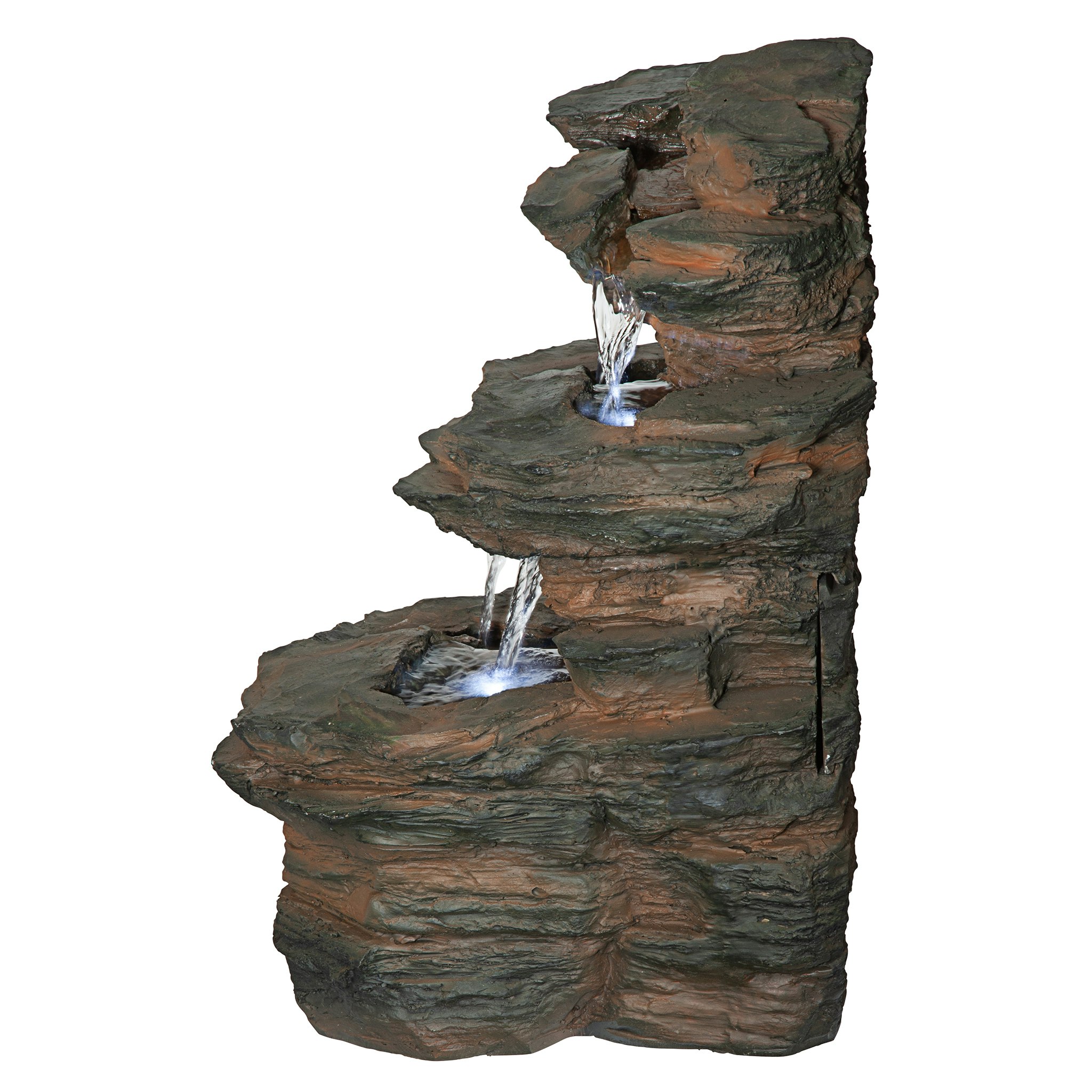 Toscano - Ramrod Bluffs Cascading Waterfall Illuminated Tabletop Fountain