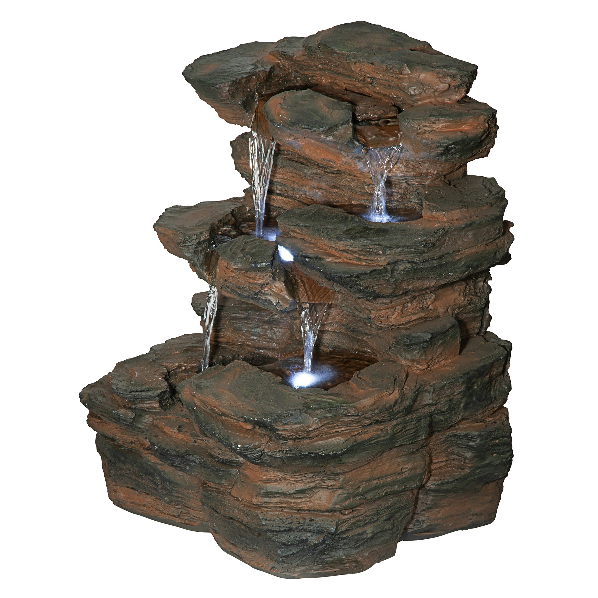 Toscano - Ramrod Bluffs Cascading Waterfall Illuminated Tabletop Fountain