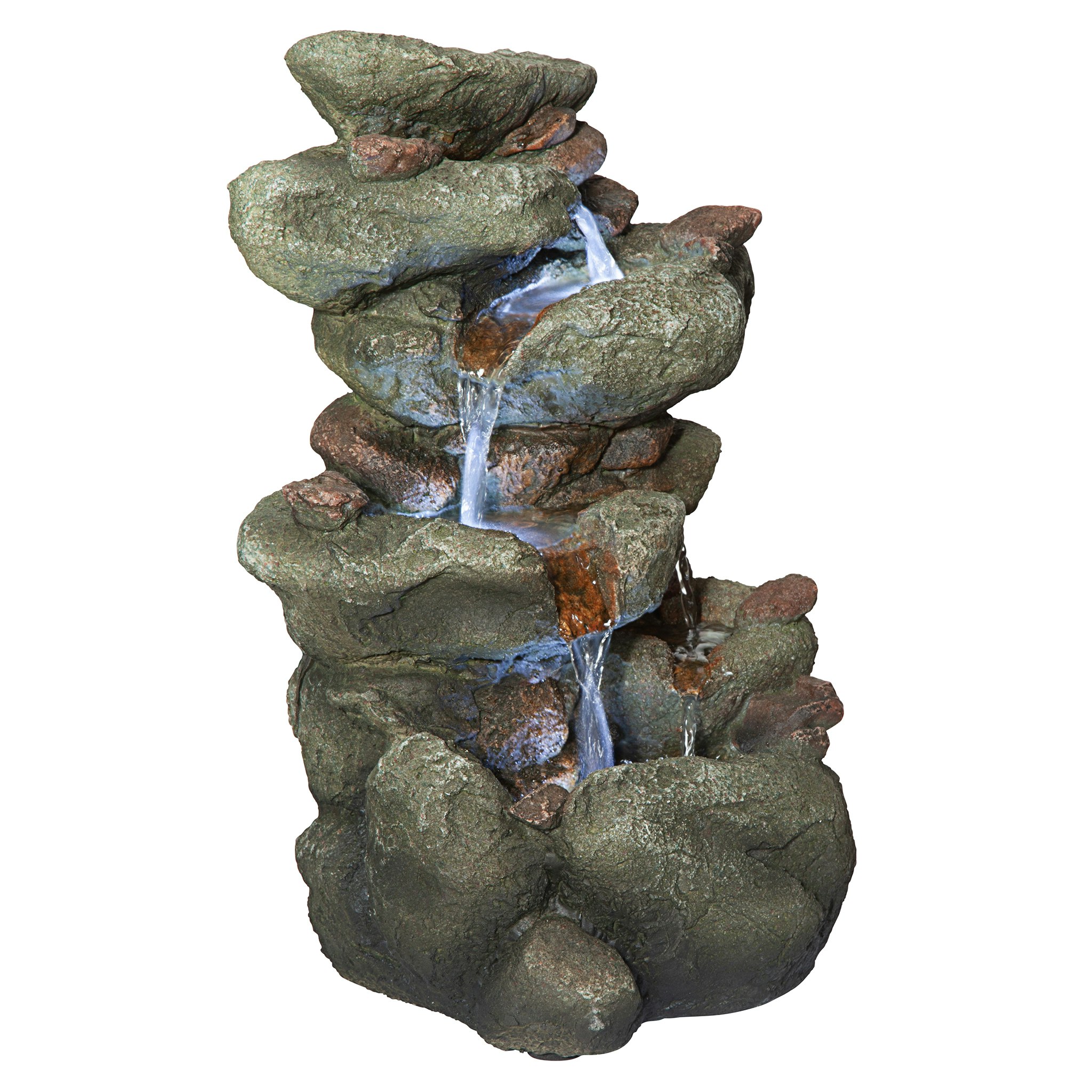 Toscano - Rocky Range Pass Cascading Waterfall Illuminated Tabletop Fountain