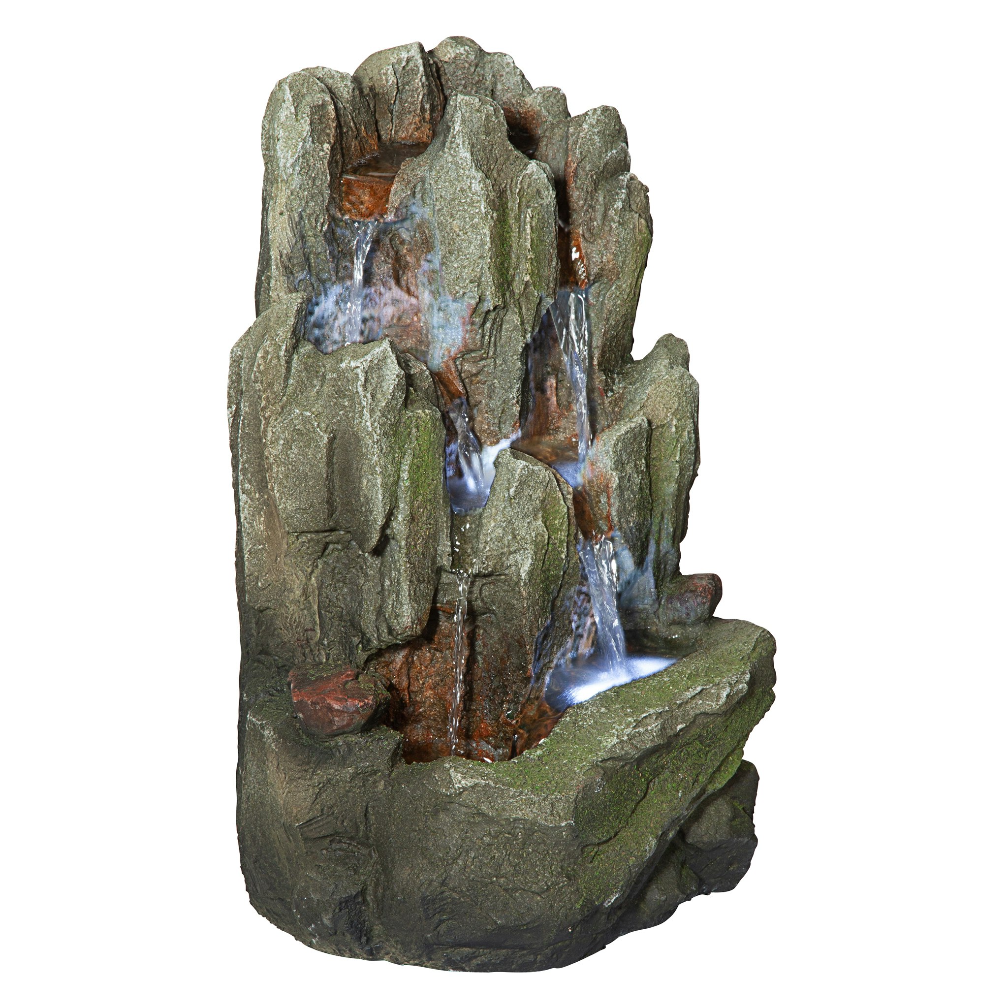 Toscano - Lost Falls Cascading Waterfall Illuminated Tabletop Fountain