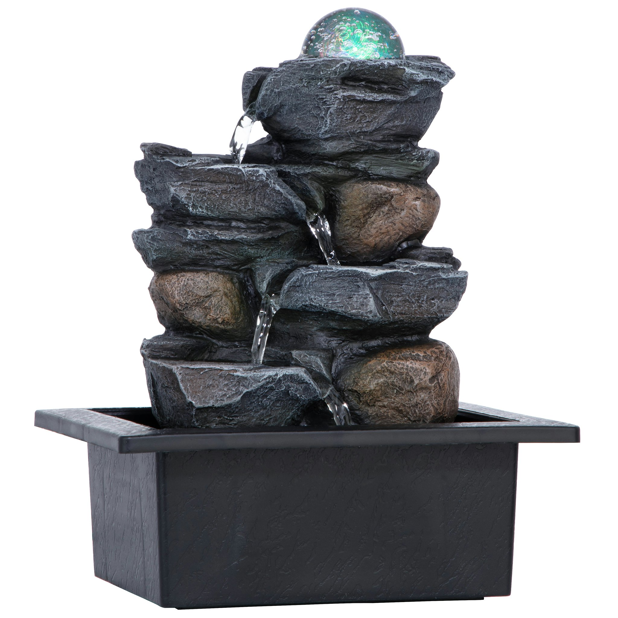 Toscano - Spinning Orb Calming Tabletop Waterfall Fountain