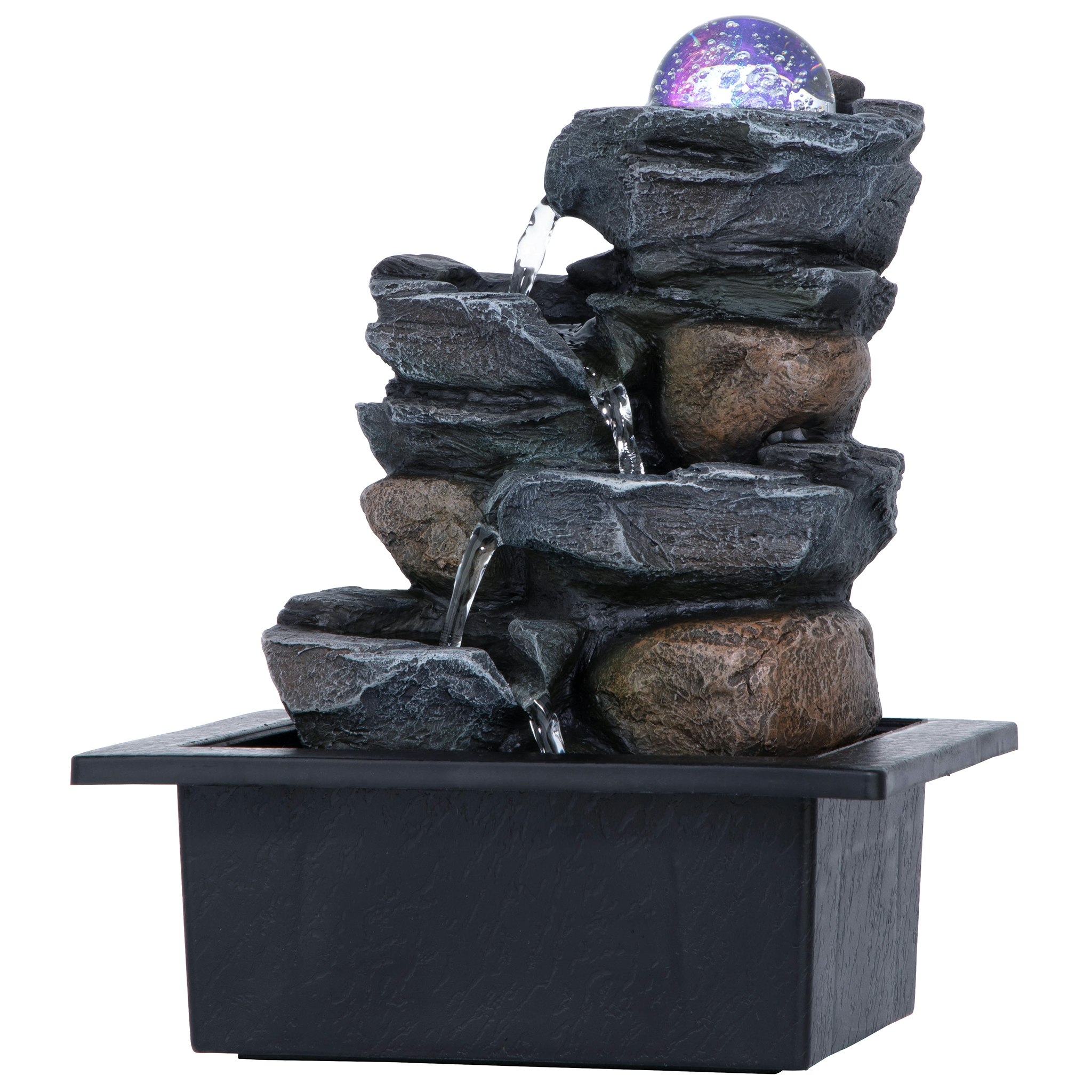 Toscano - Spinning Orb Calming Tabletop Waterfall Fountain