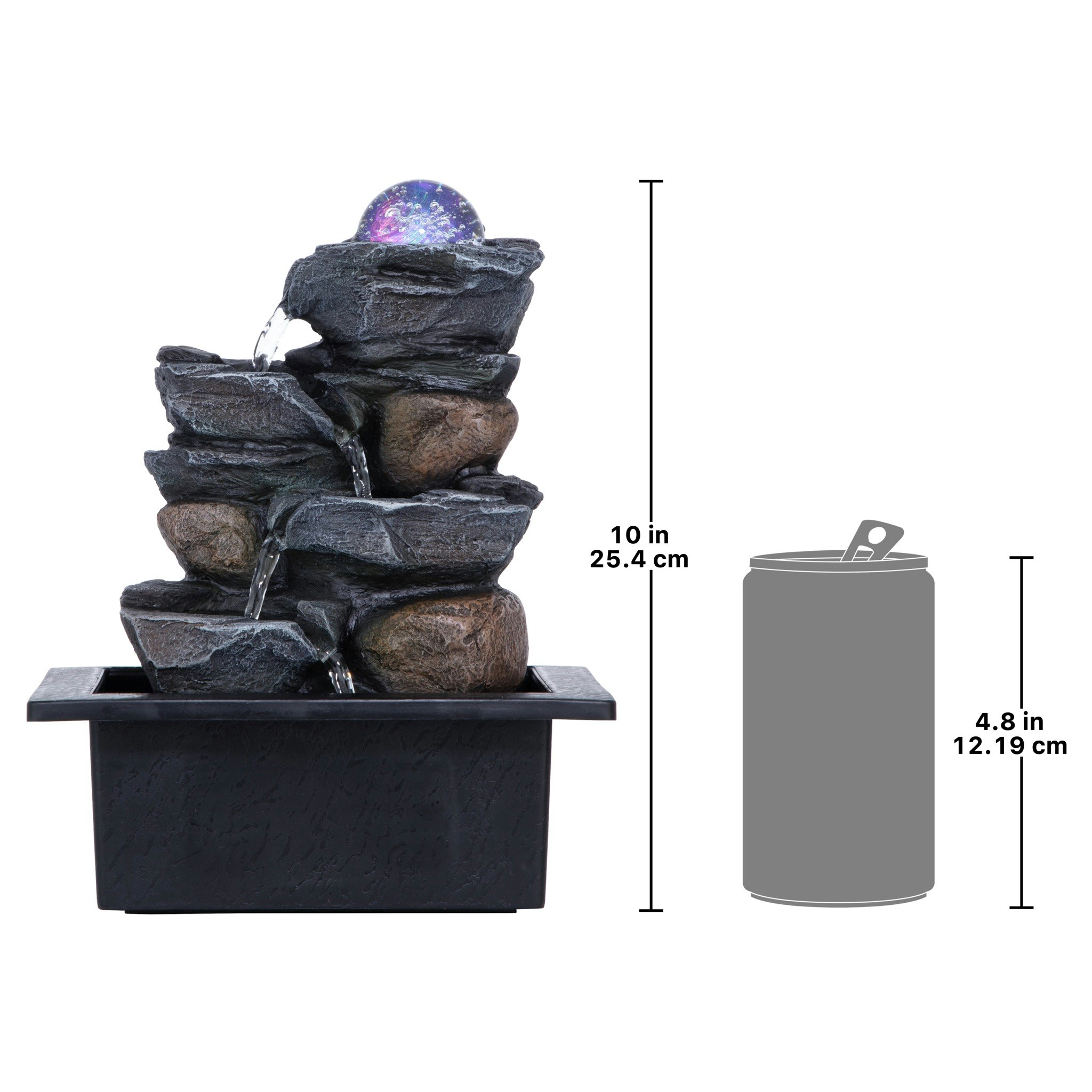 Toscano - Spinning Orb Calming Tabletop Waterfall Fountain