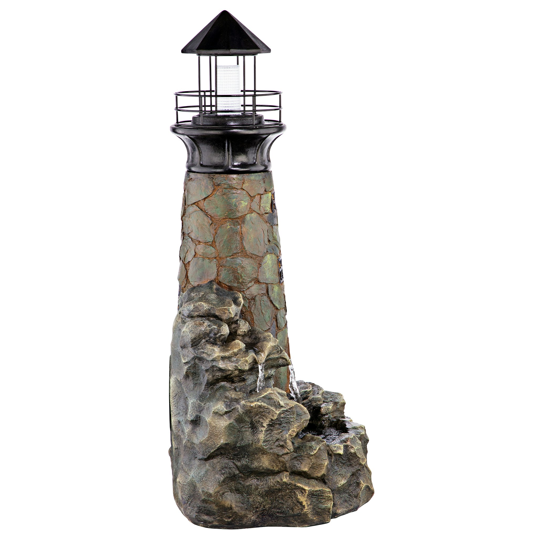 Toscano - Seaside Lighthouse LED Illuminated Cascading Garden Fountain